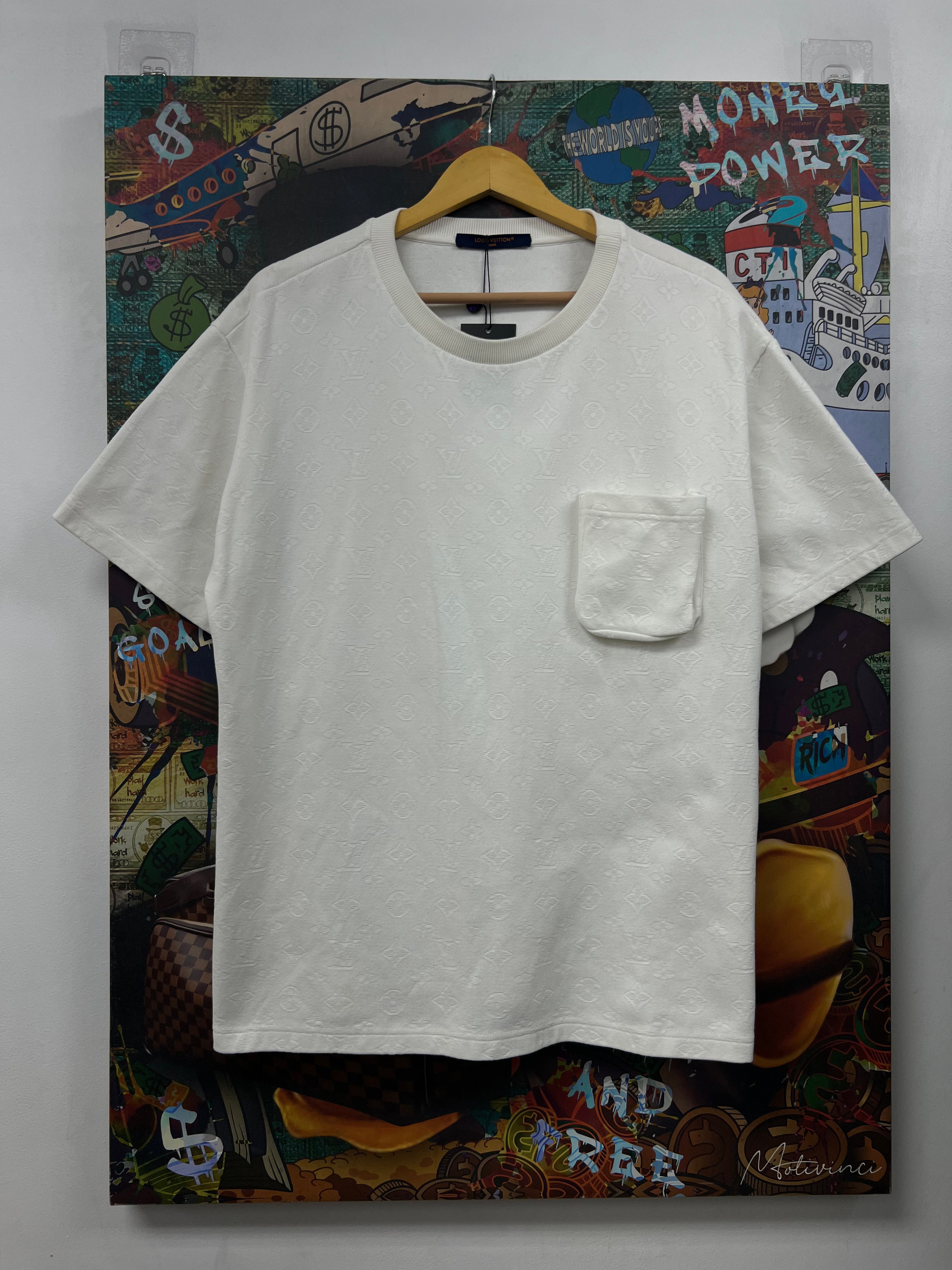 Louis Vuitton White 3D Pocket Monogram Tee