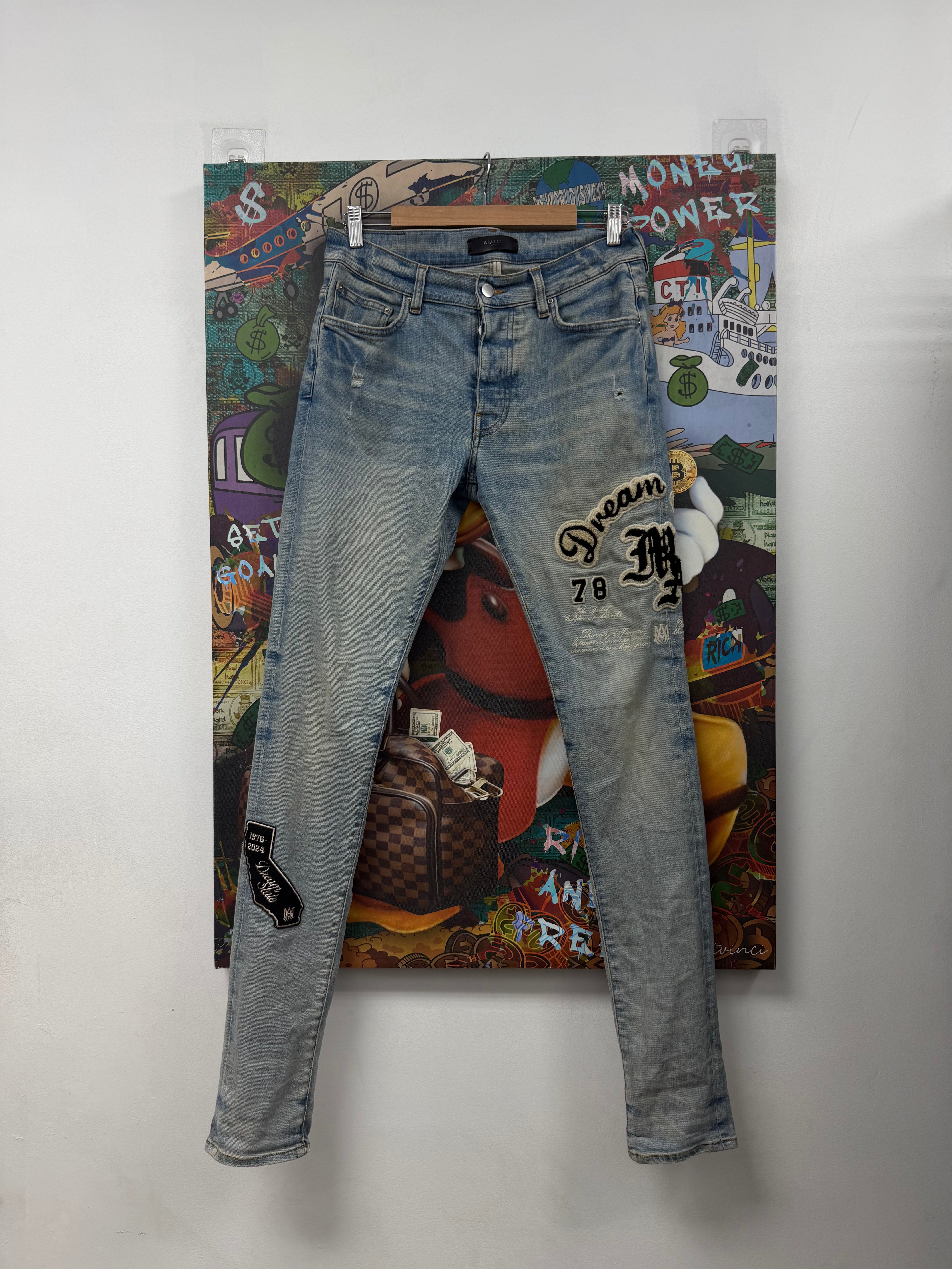 Amiri Light Wash Dream Team Jeans