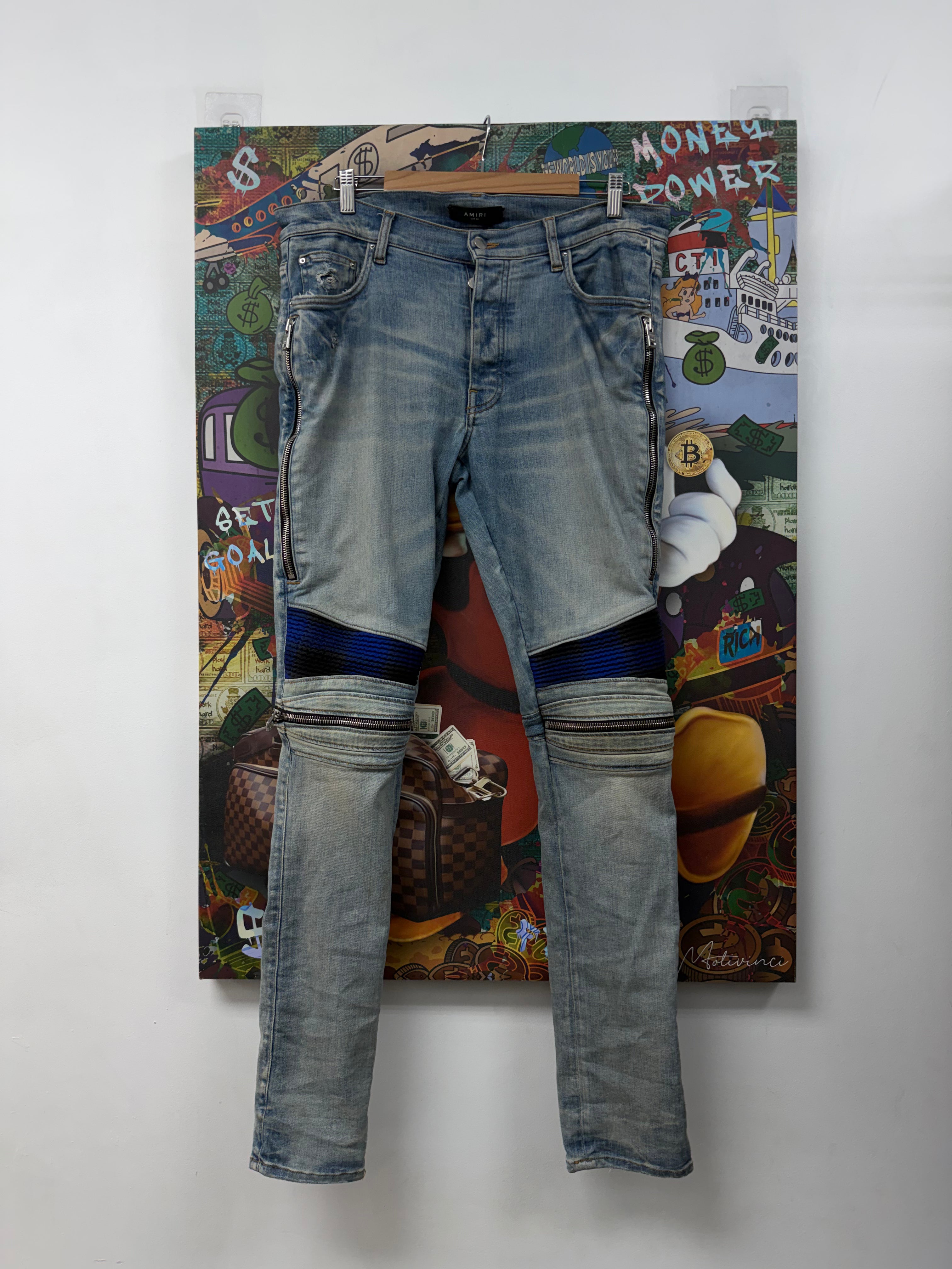 Amiri Lightwash MX2 Black Blue Jeans
