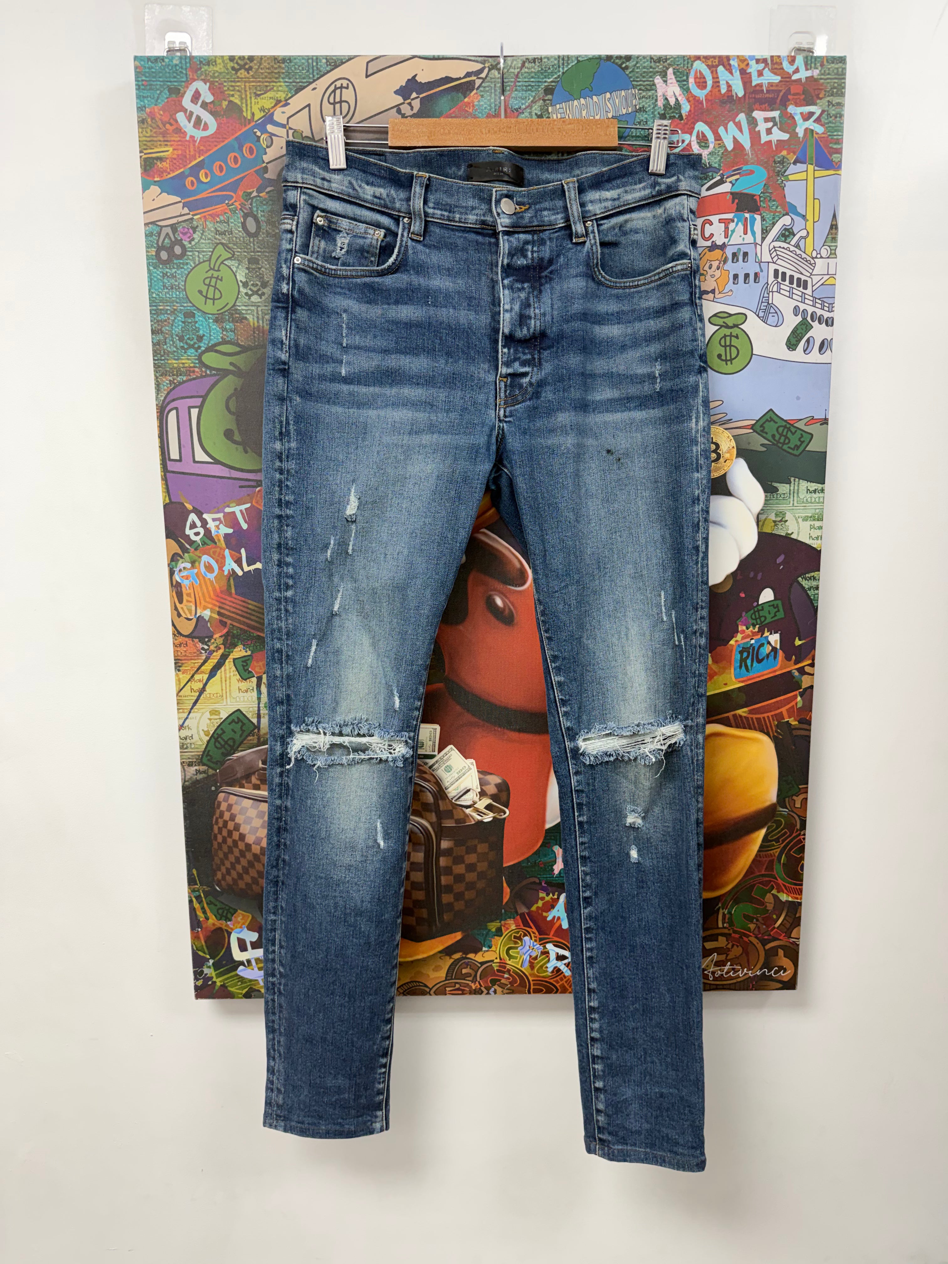 Amiri Deep Classic Plain Thrasher Jeans