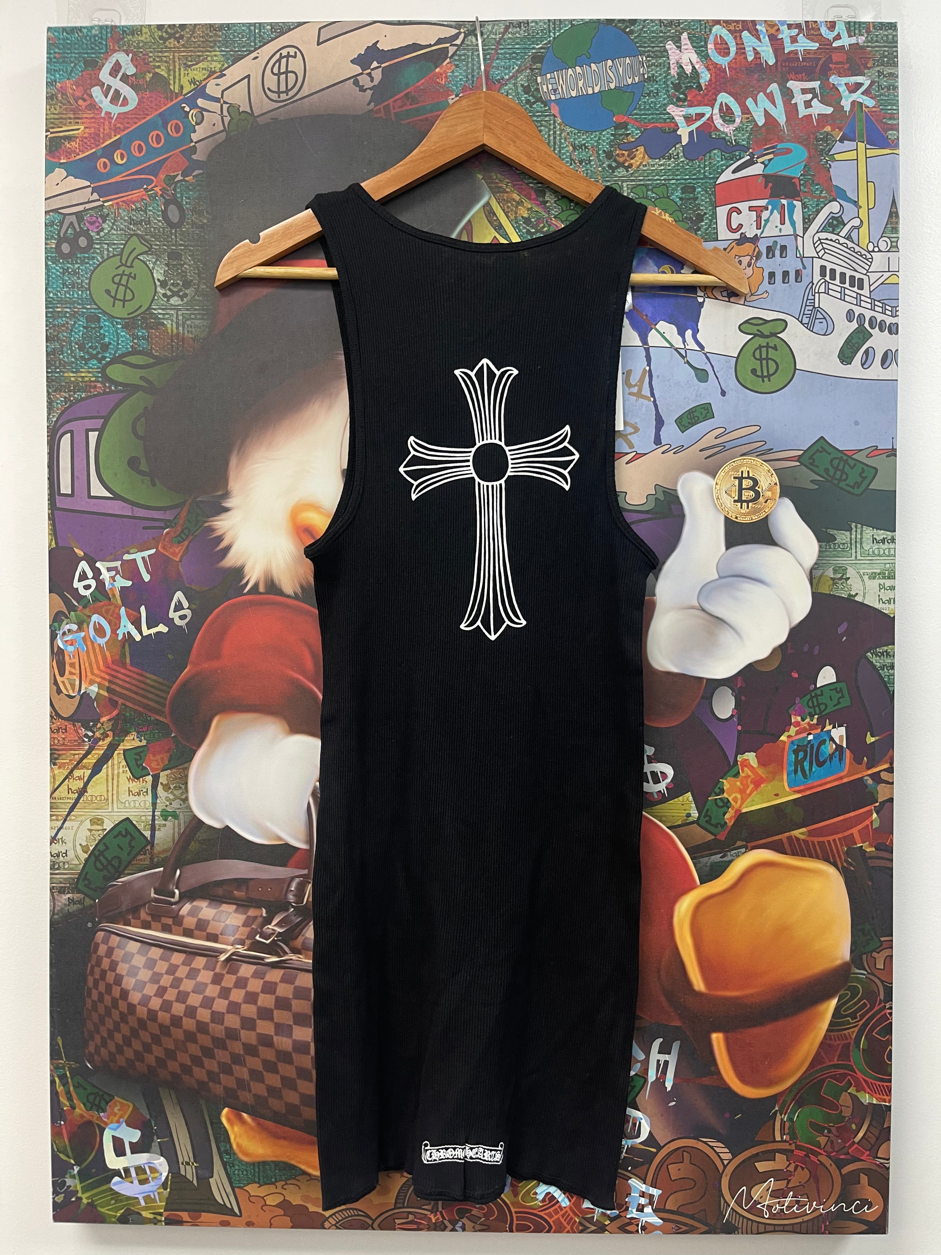 Chrome Hearts Black Big Cross Tank Top