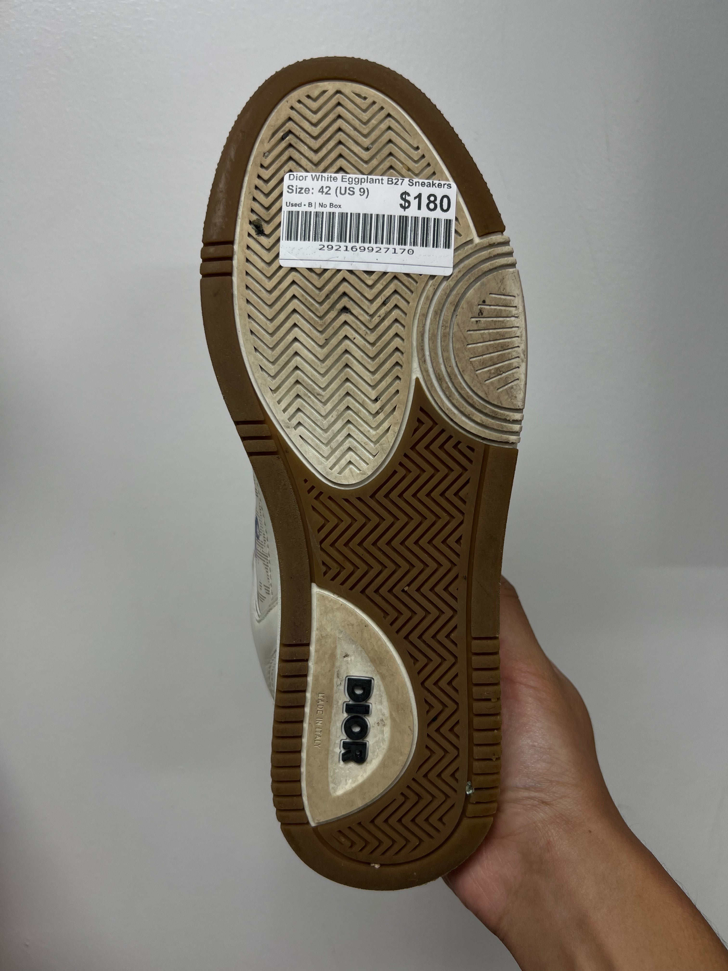 Dior White Eggplant B27 Sneakers
