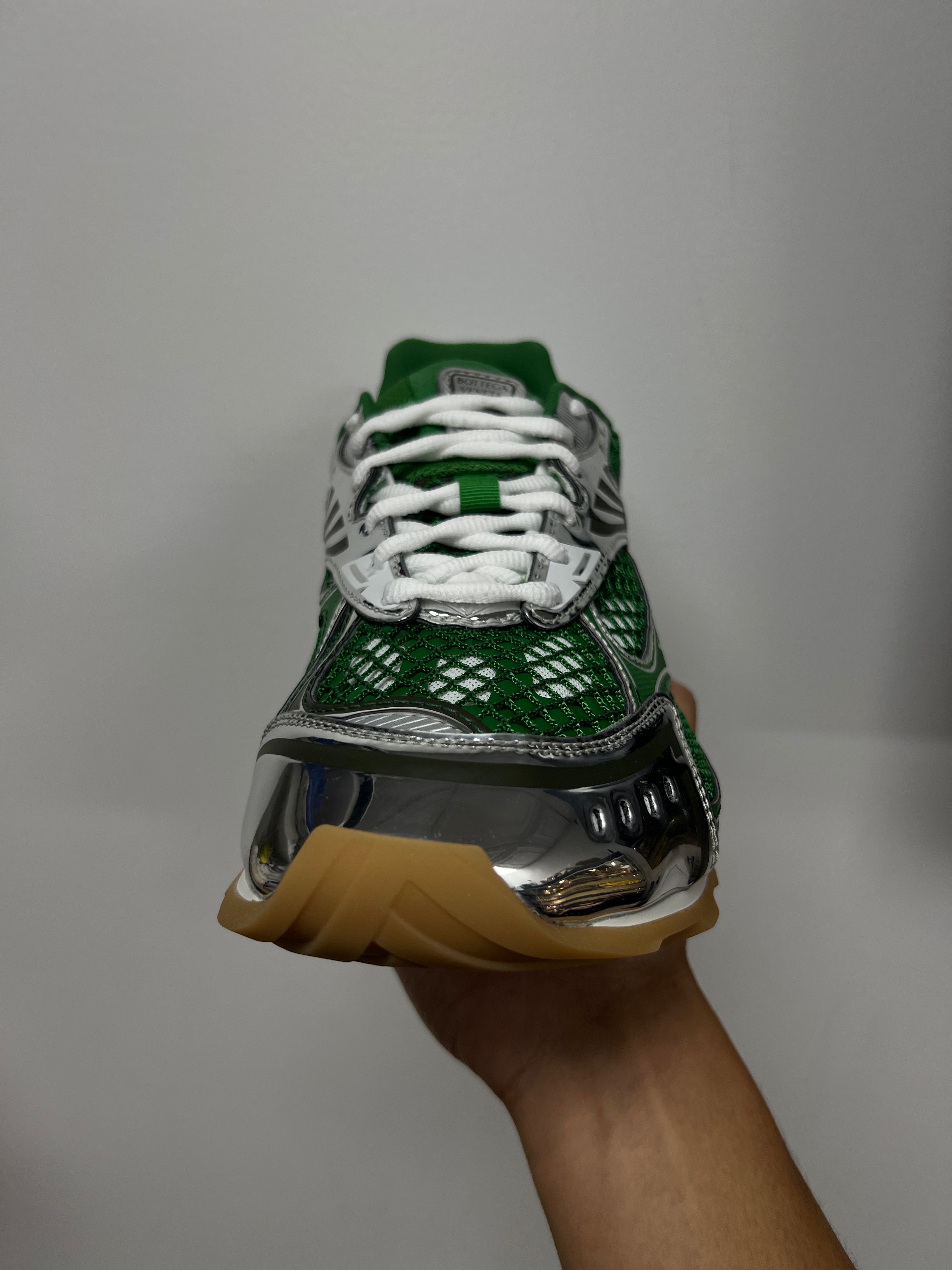 Bottega Veneta Bark Green Shamrock Orbits Sneakers