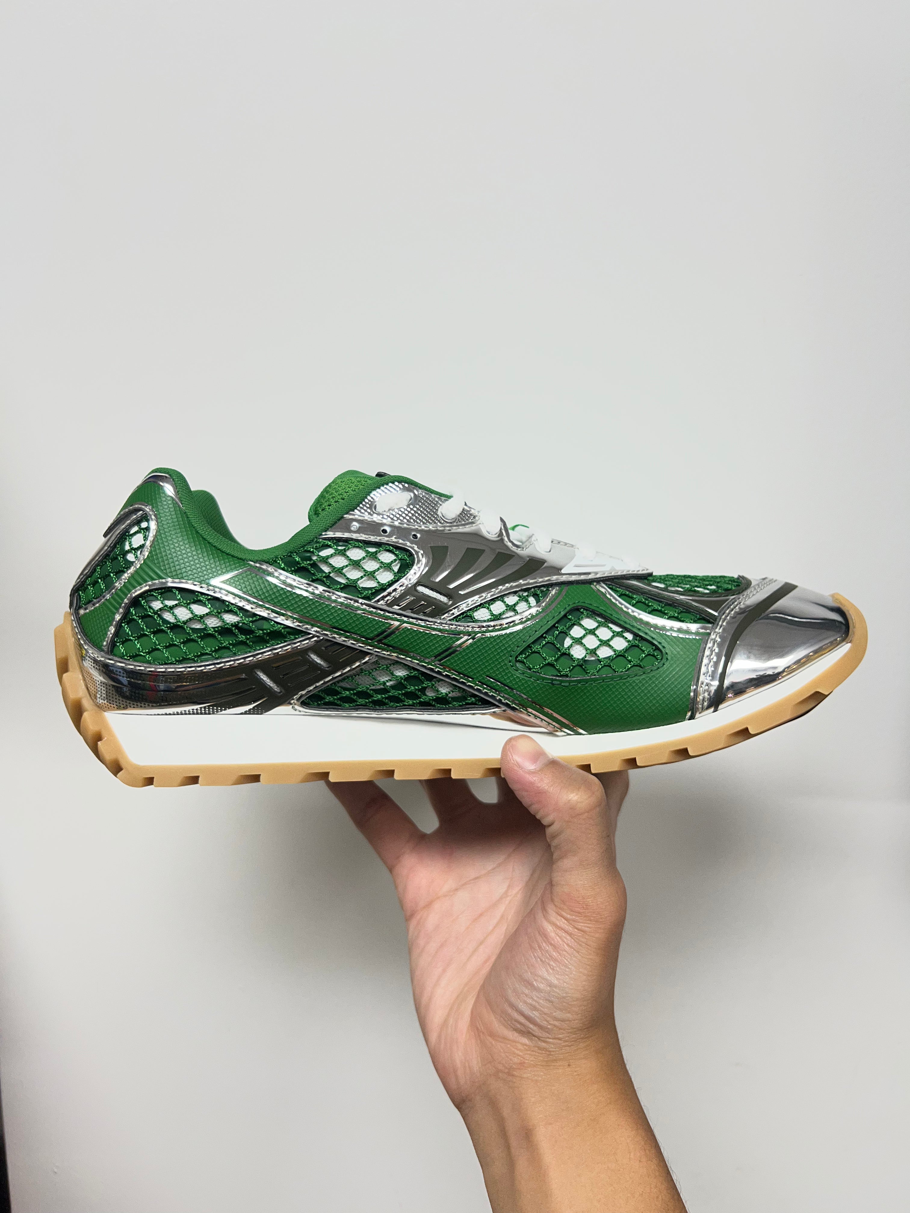 Bottega Veneta Bark Green Shamrock Orbits Sneakers
