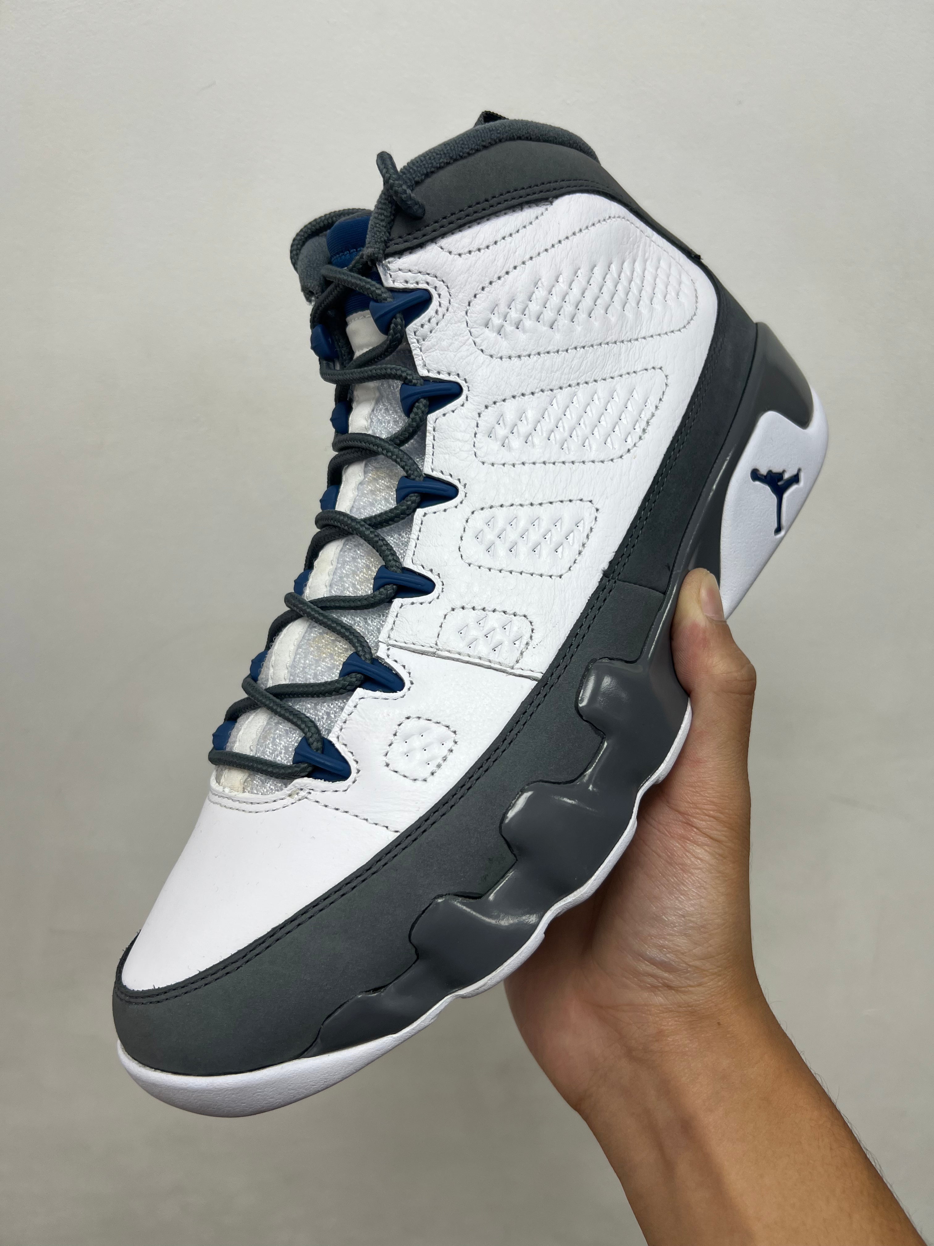 Jordan 9 Flint Grey French Blue Sneakers