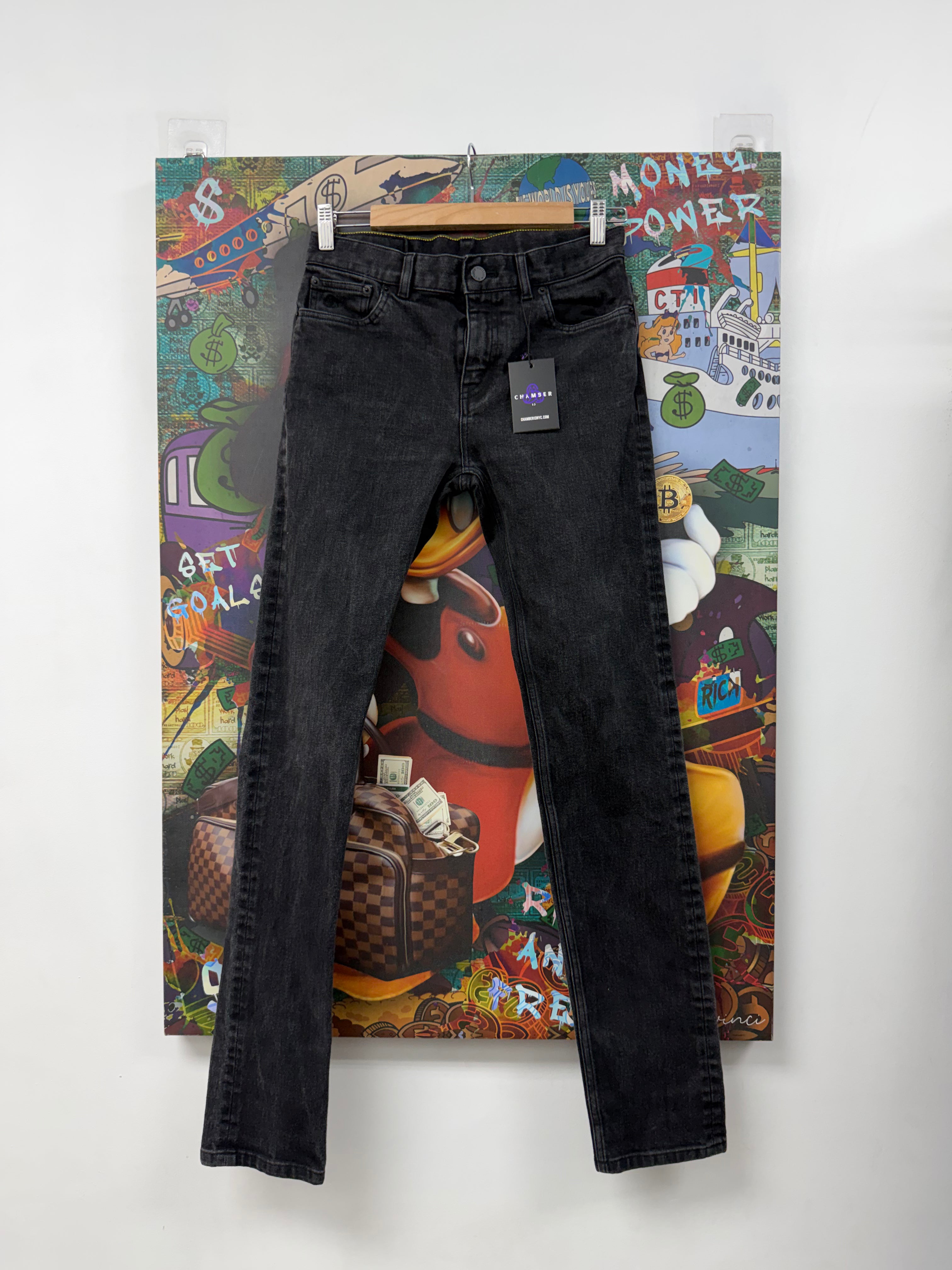 Louis Vuitton Black Back Tab Vintage Monogram Jeans