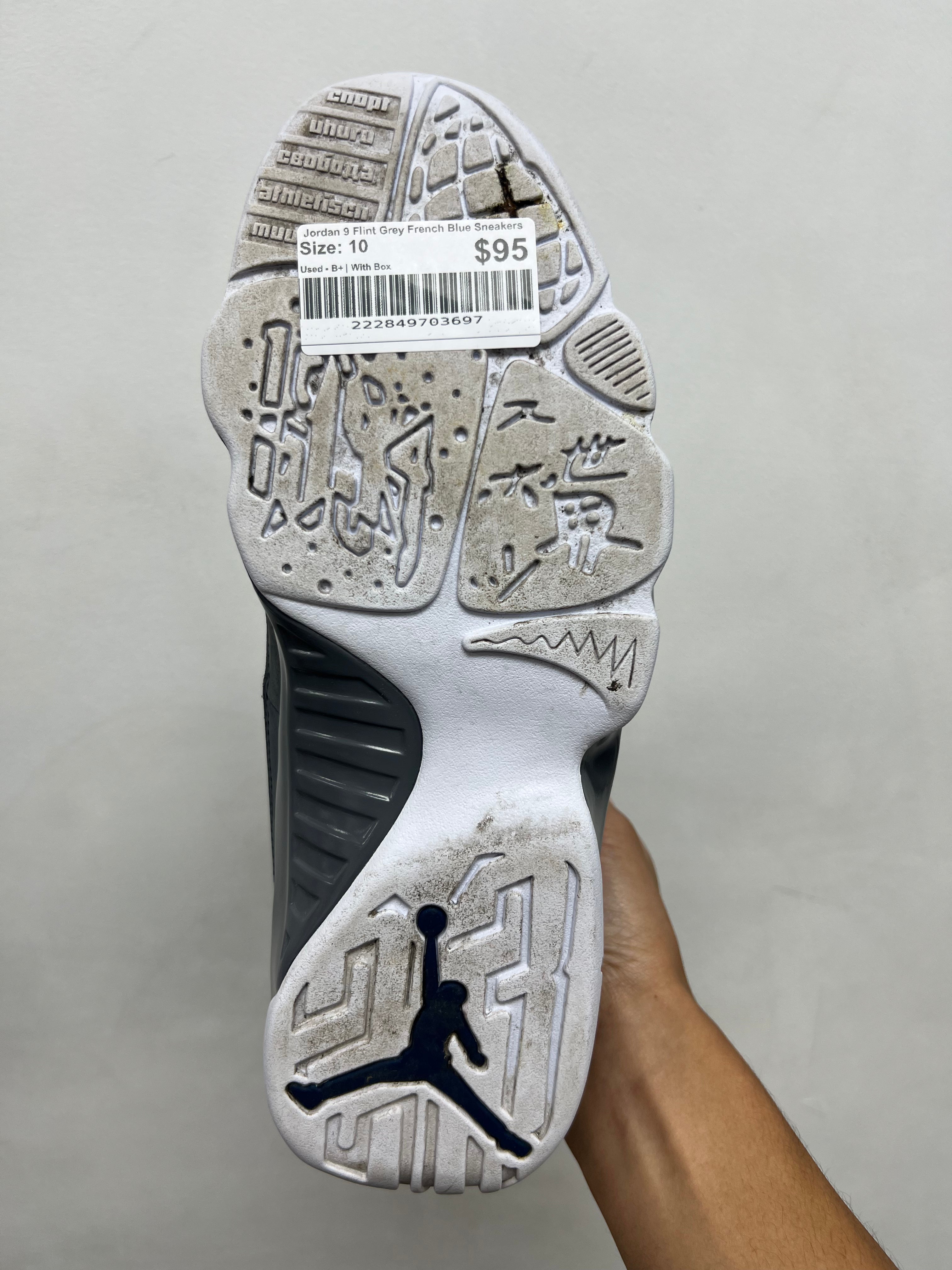 Jordan 9 Flint Grey French Blue Sneakers