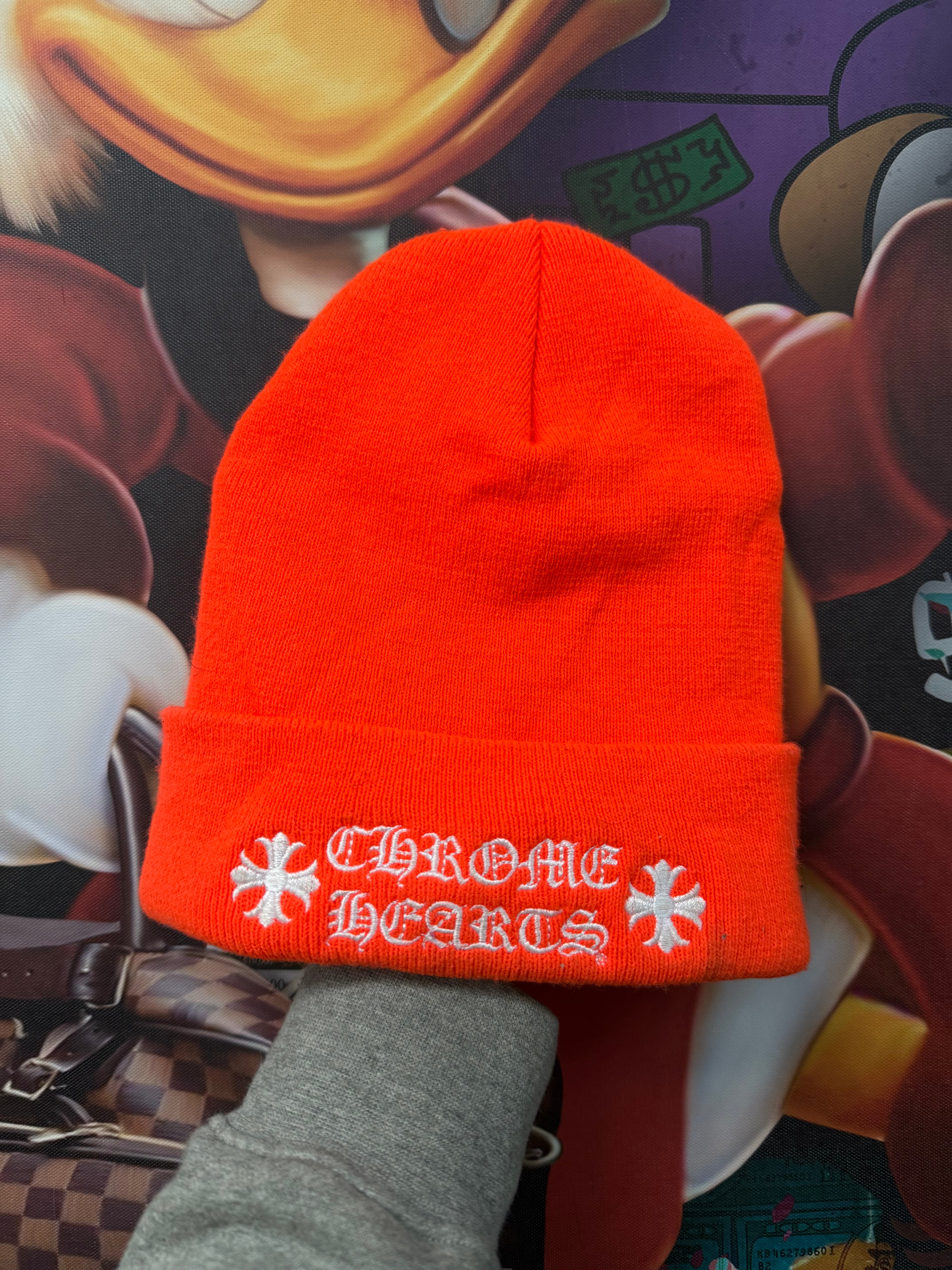 Chrome Hearts Orange White Beanie