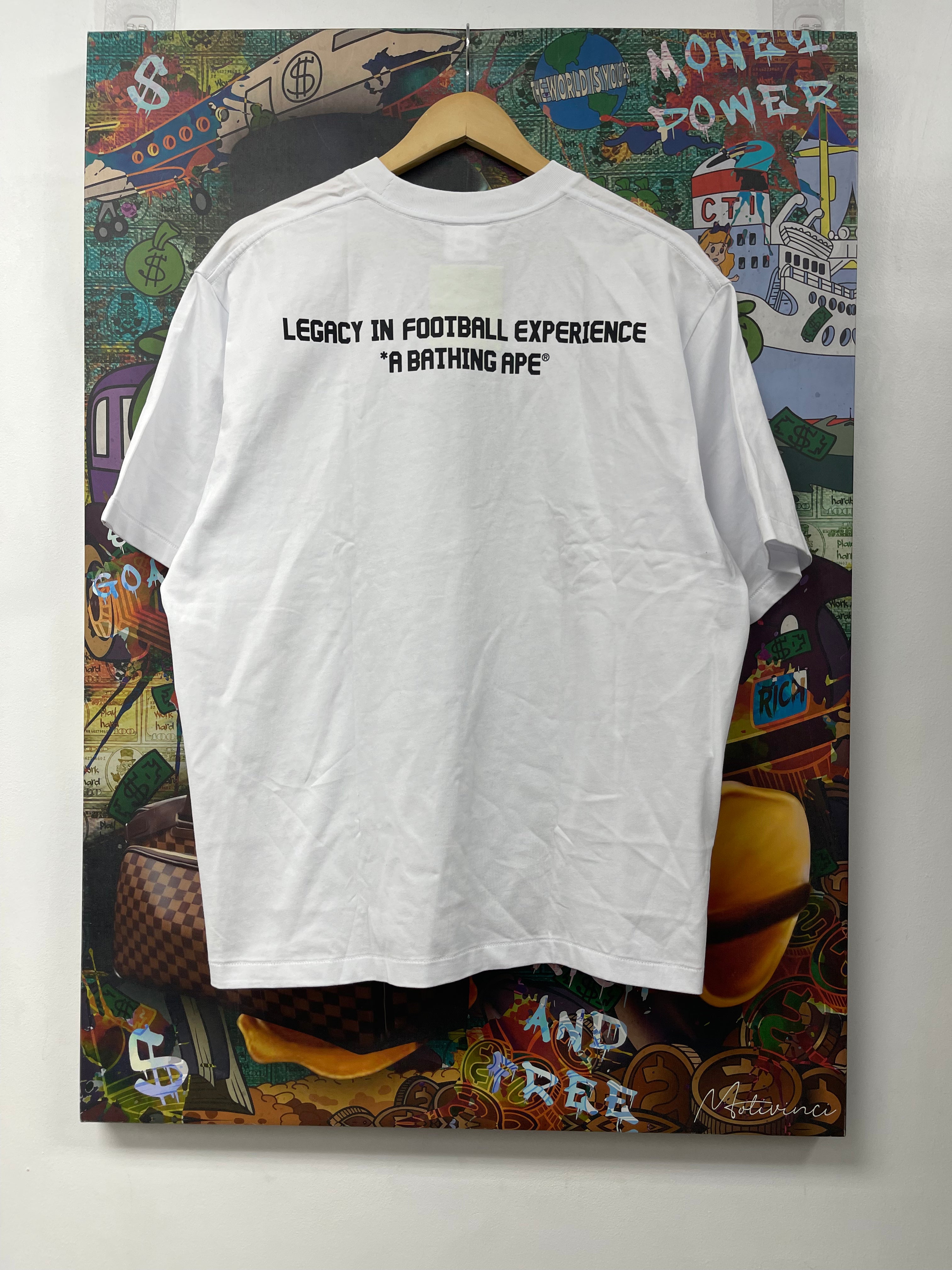BAPE x CR7 White Neon APE Head Tee