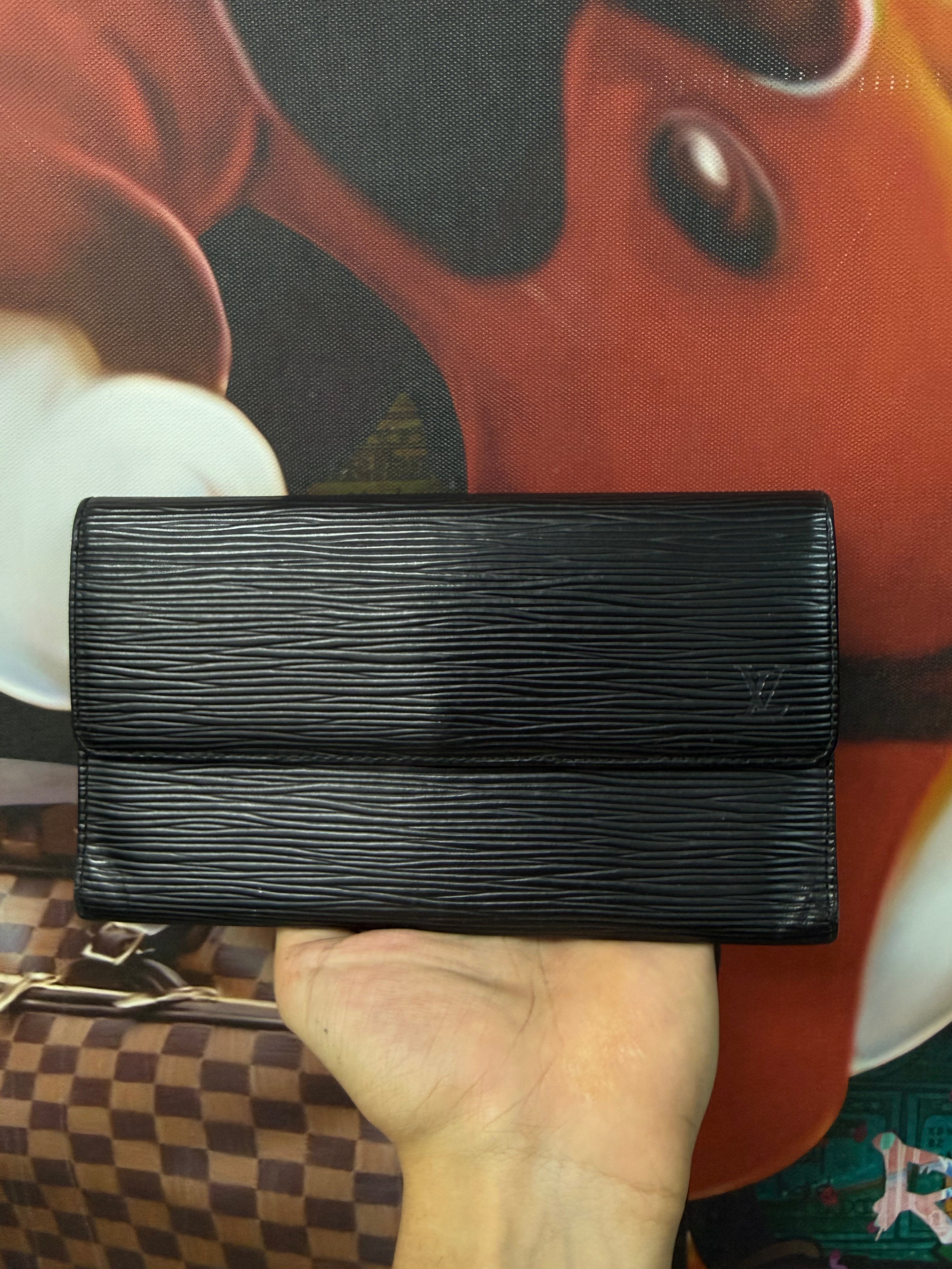 Louis Vuitton Black Epi Long Wallet