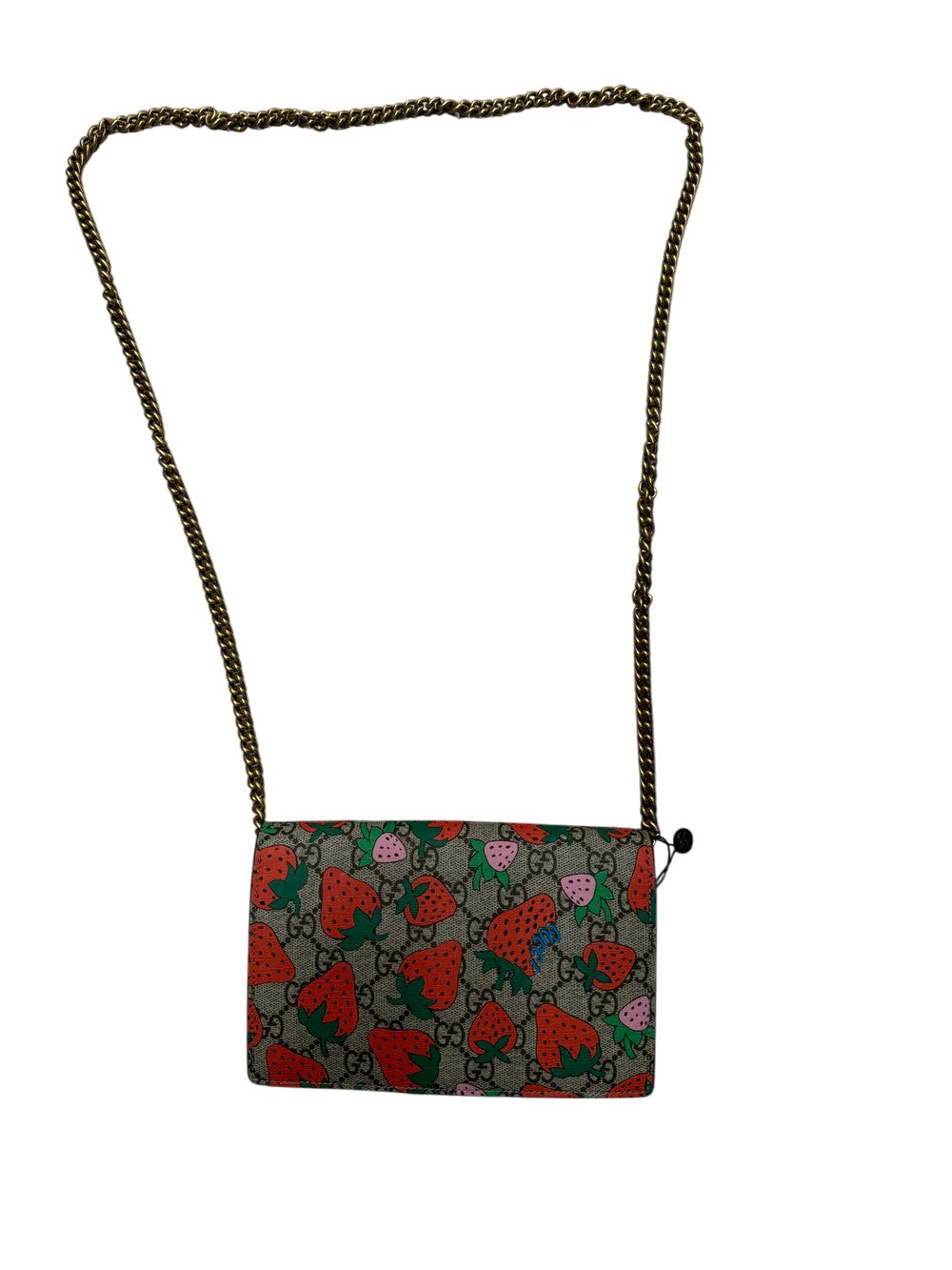 Gucci Strawberry Monogram Marmont MM Multicolor Side Bag