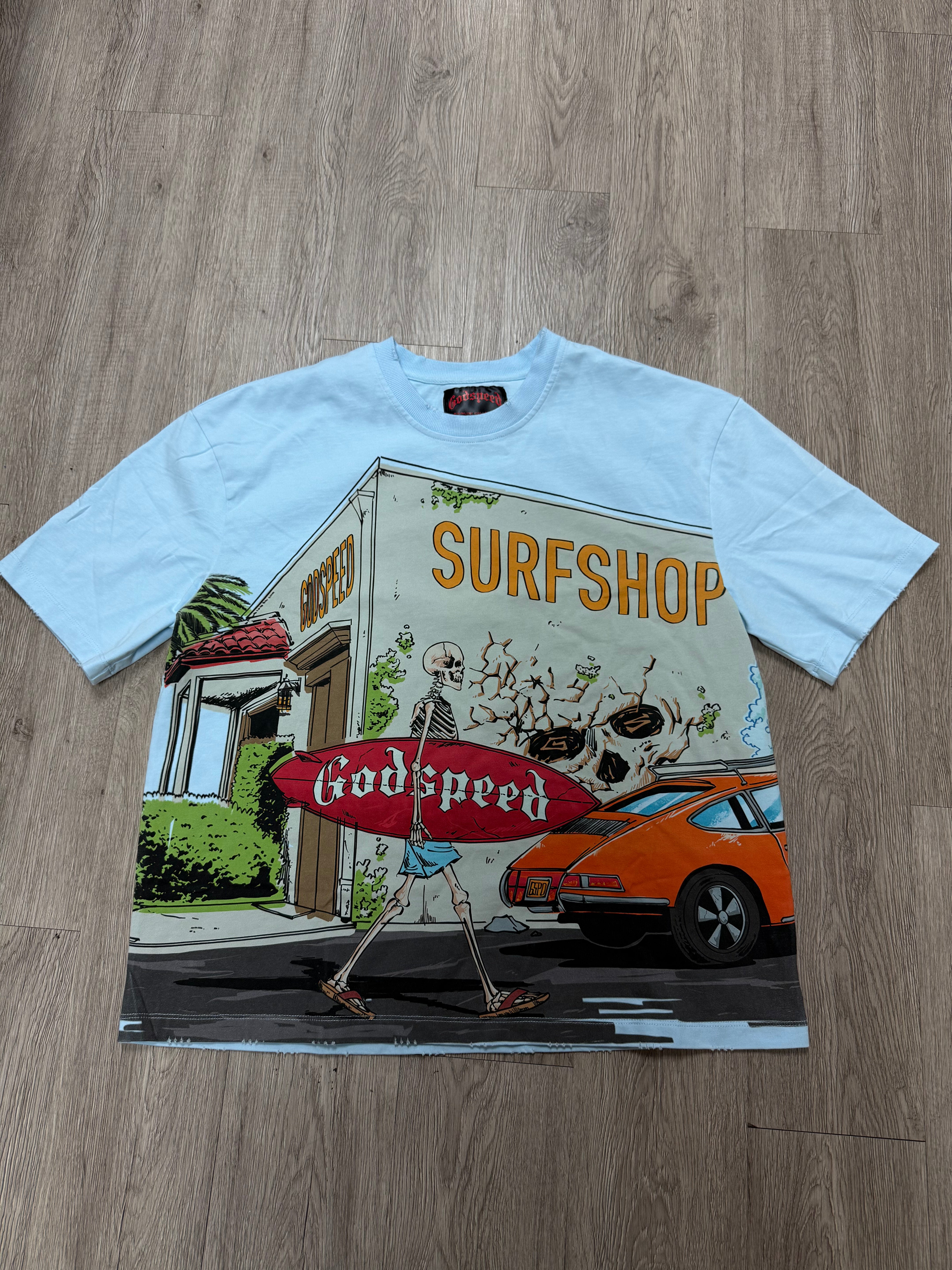Godspeed Surf Shop Baby Blue Tee