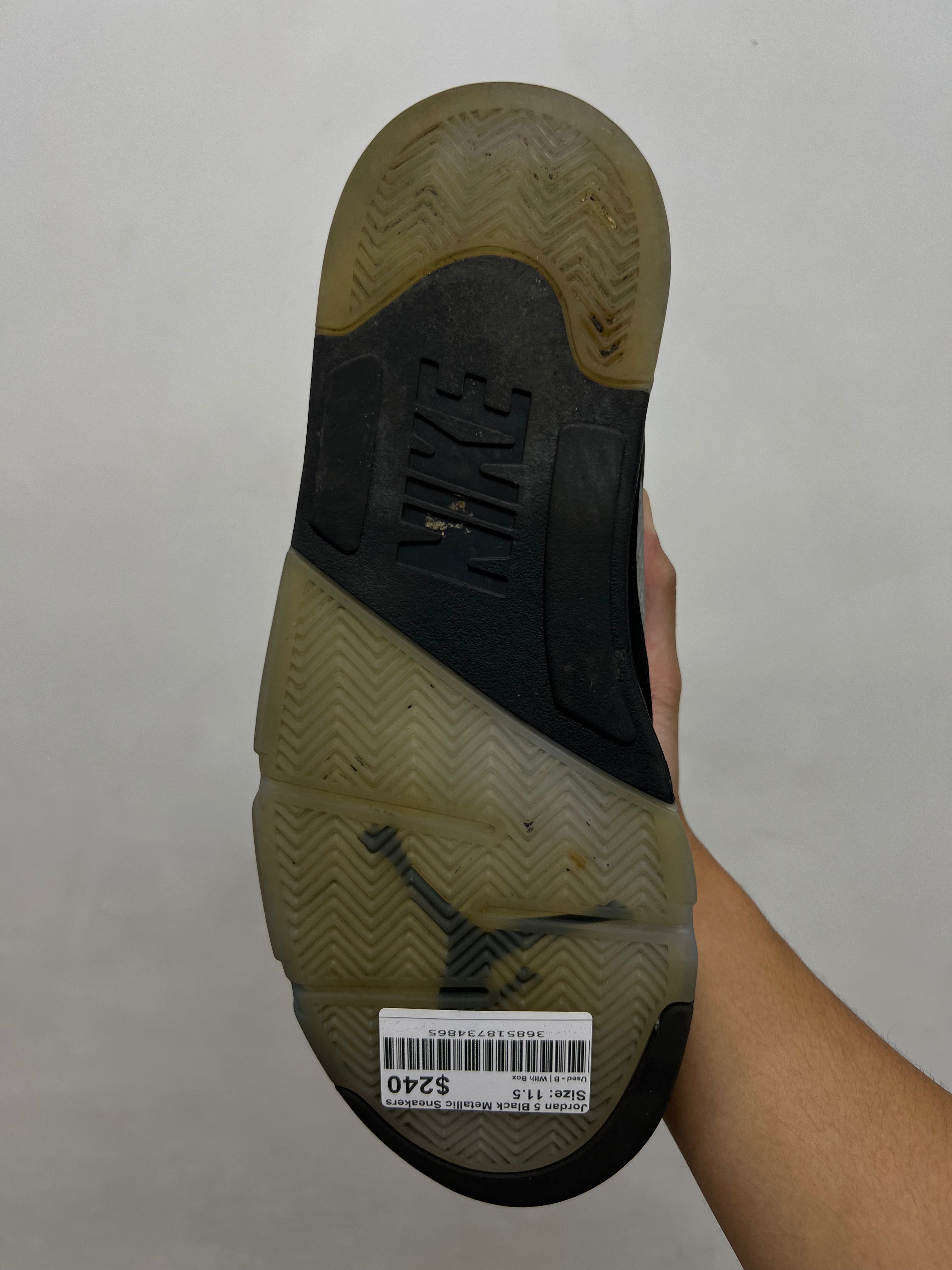 Jordan 5 Black Metallic Sneakers