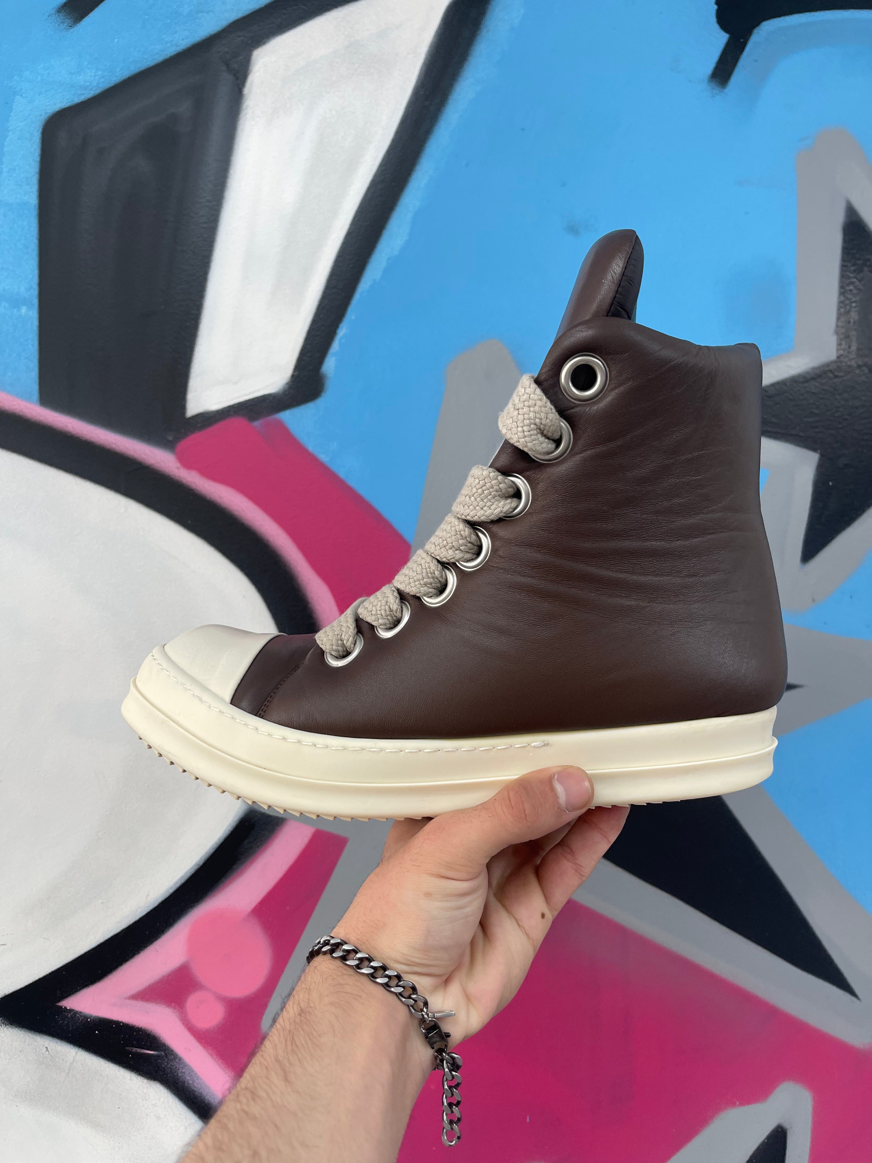 Rick Owens Brown Padded Jumbo Lace Sneakers