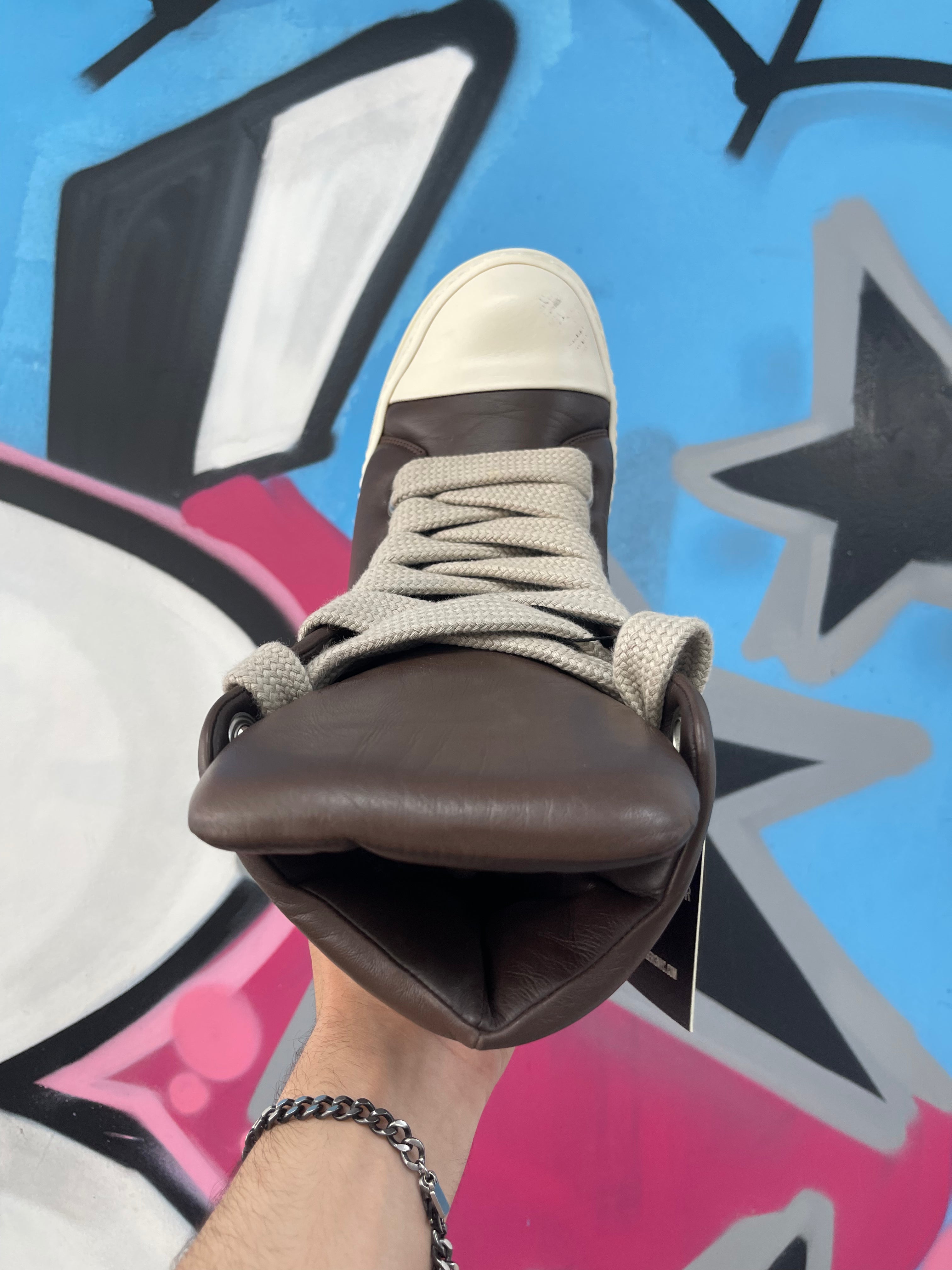 Rick Owens Brown Padded Jumbo Lace Sneakers