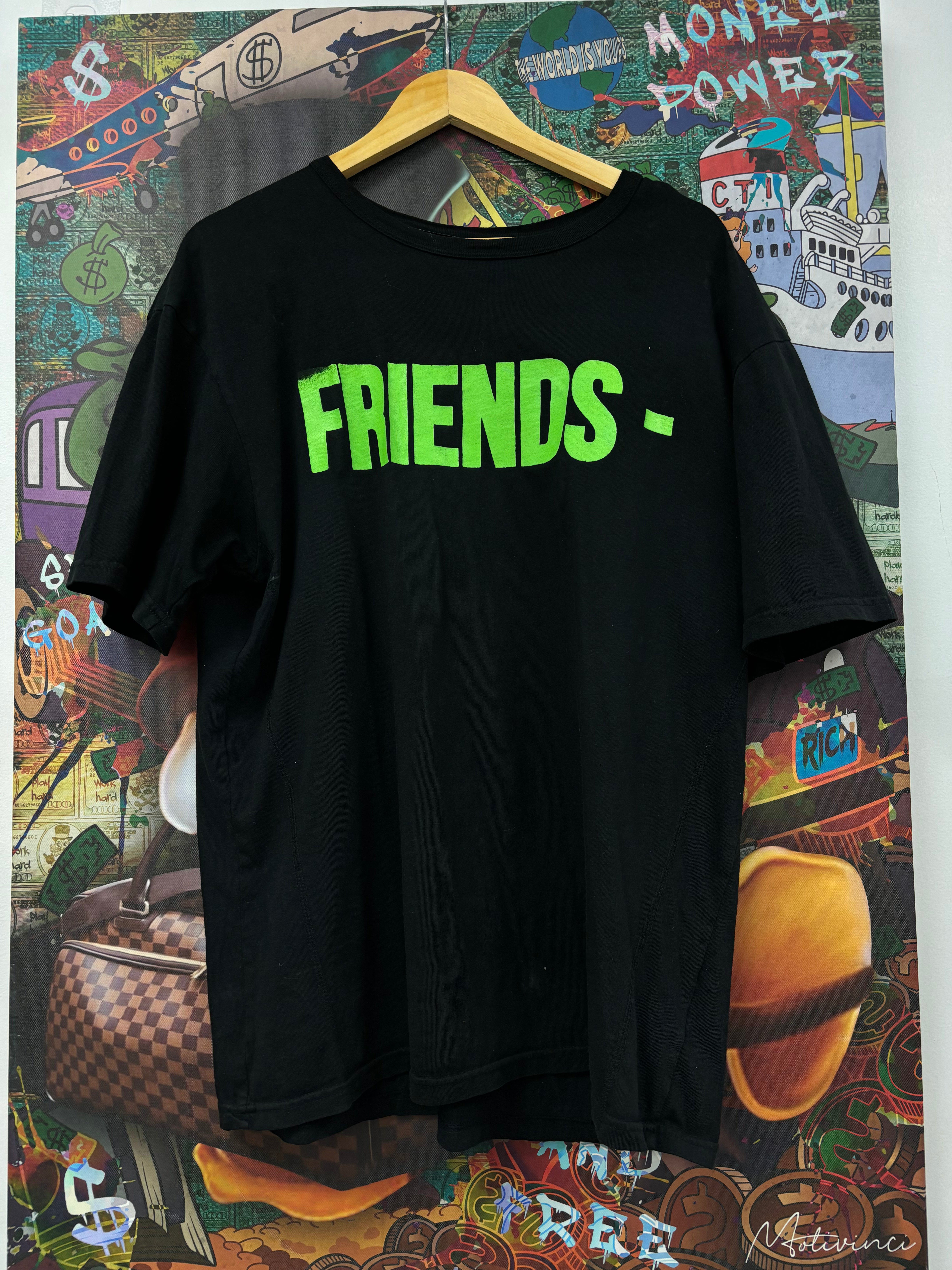 VLONE Friends Tee Black Neon Used Medium