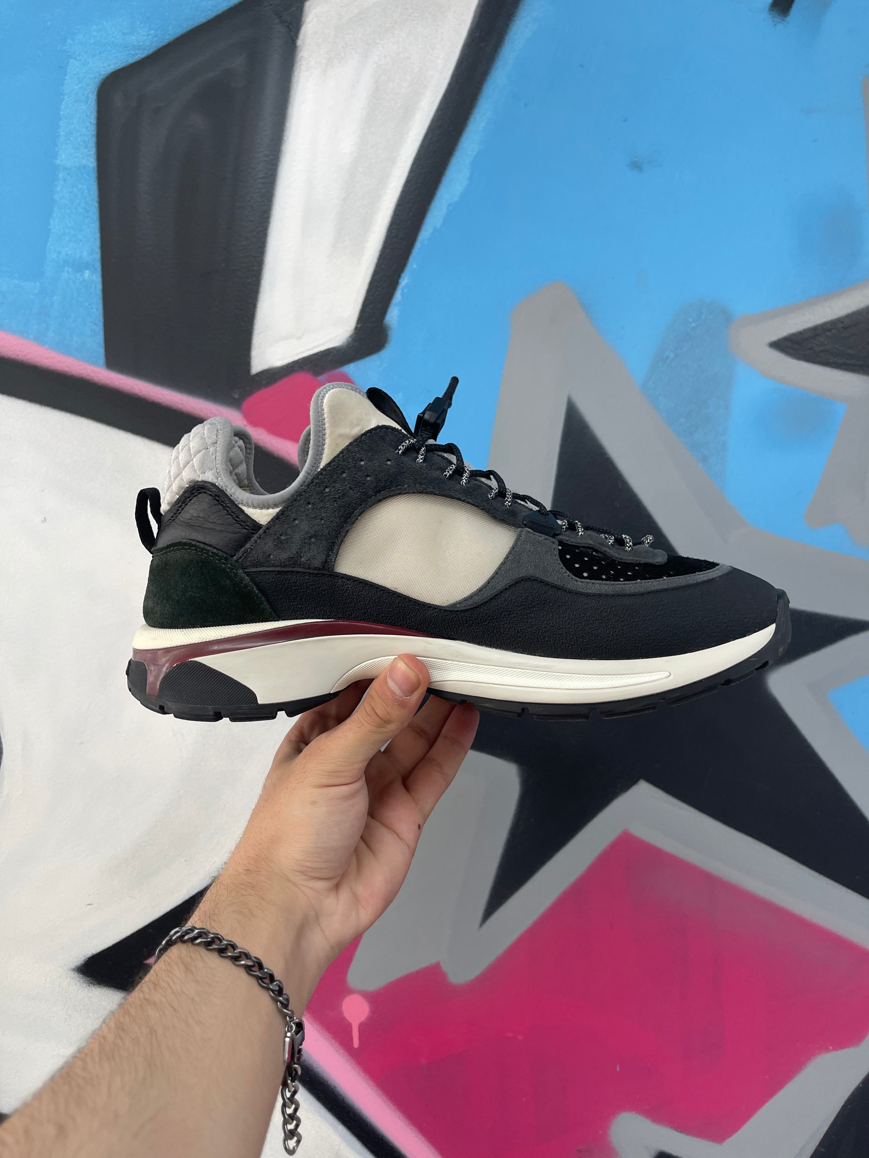 Chanel Interlocking Grey Black Sneakers