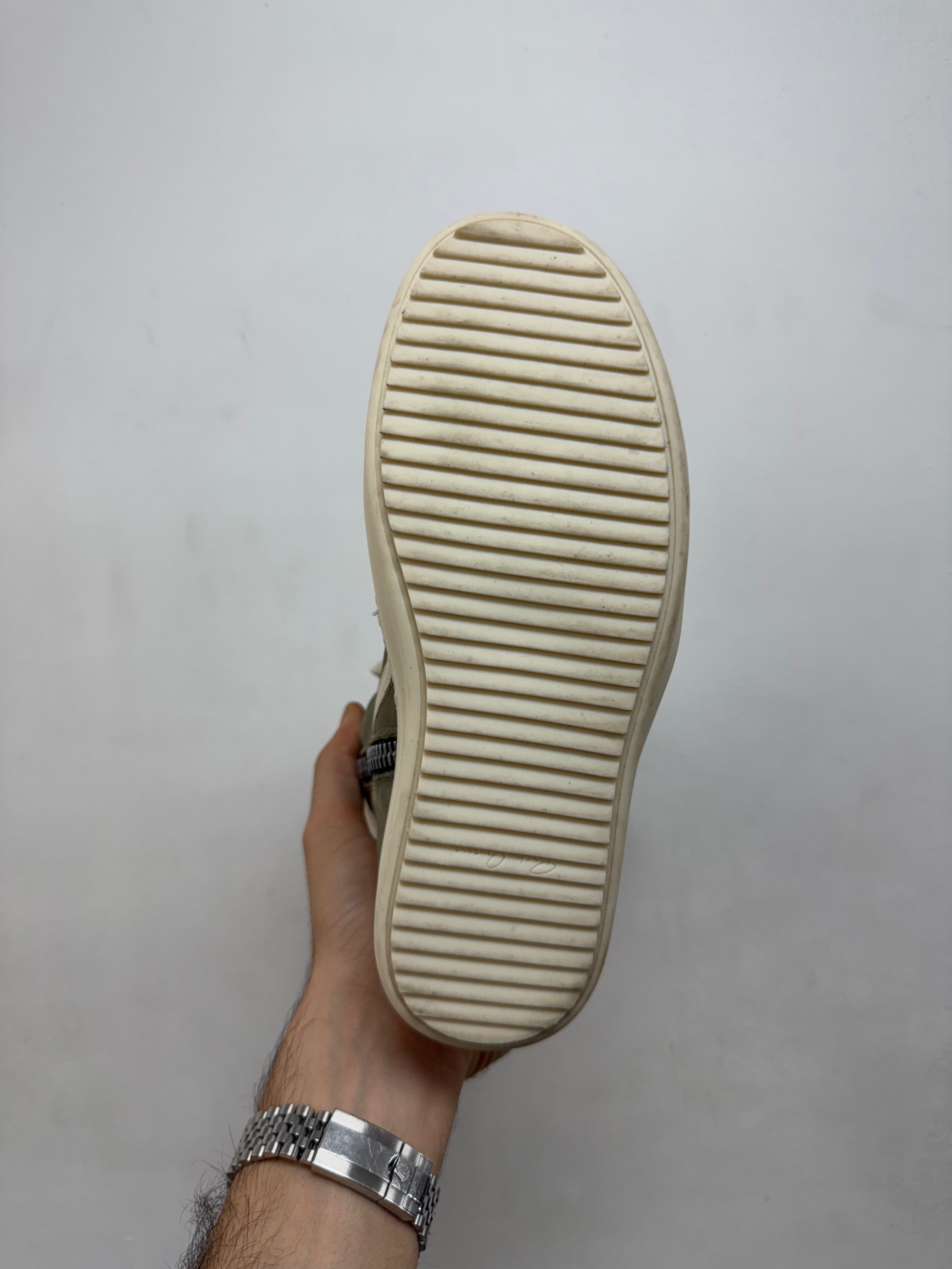 Rick Owens Geobasket Celadon & Milk Sneakers
