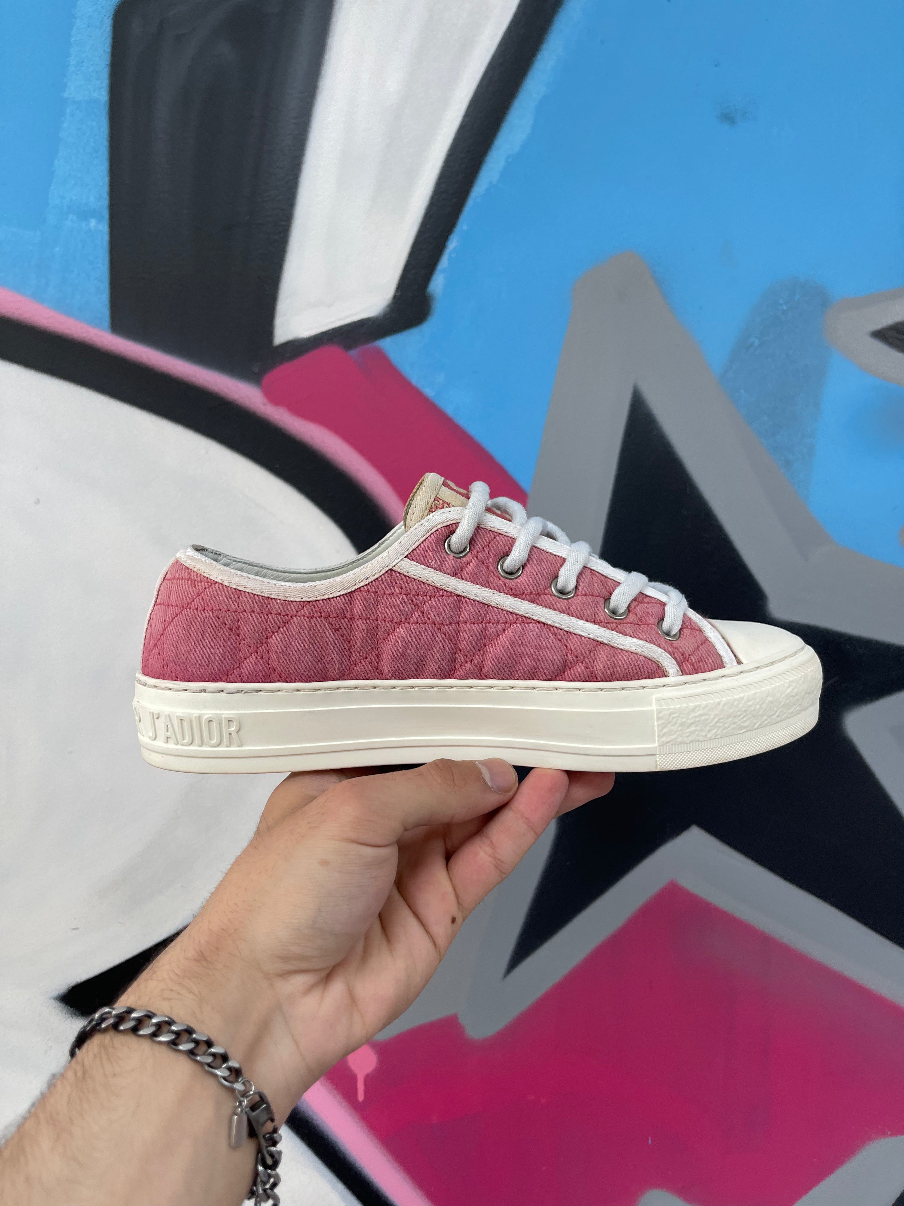 Dior Pink Walk'nDior Quilted Sneakers