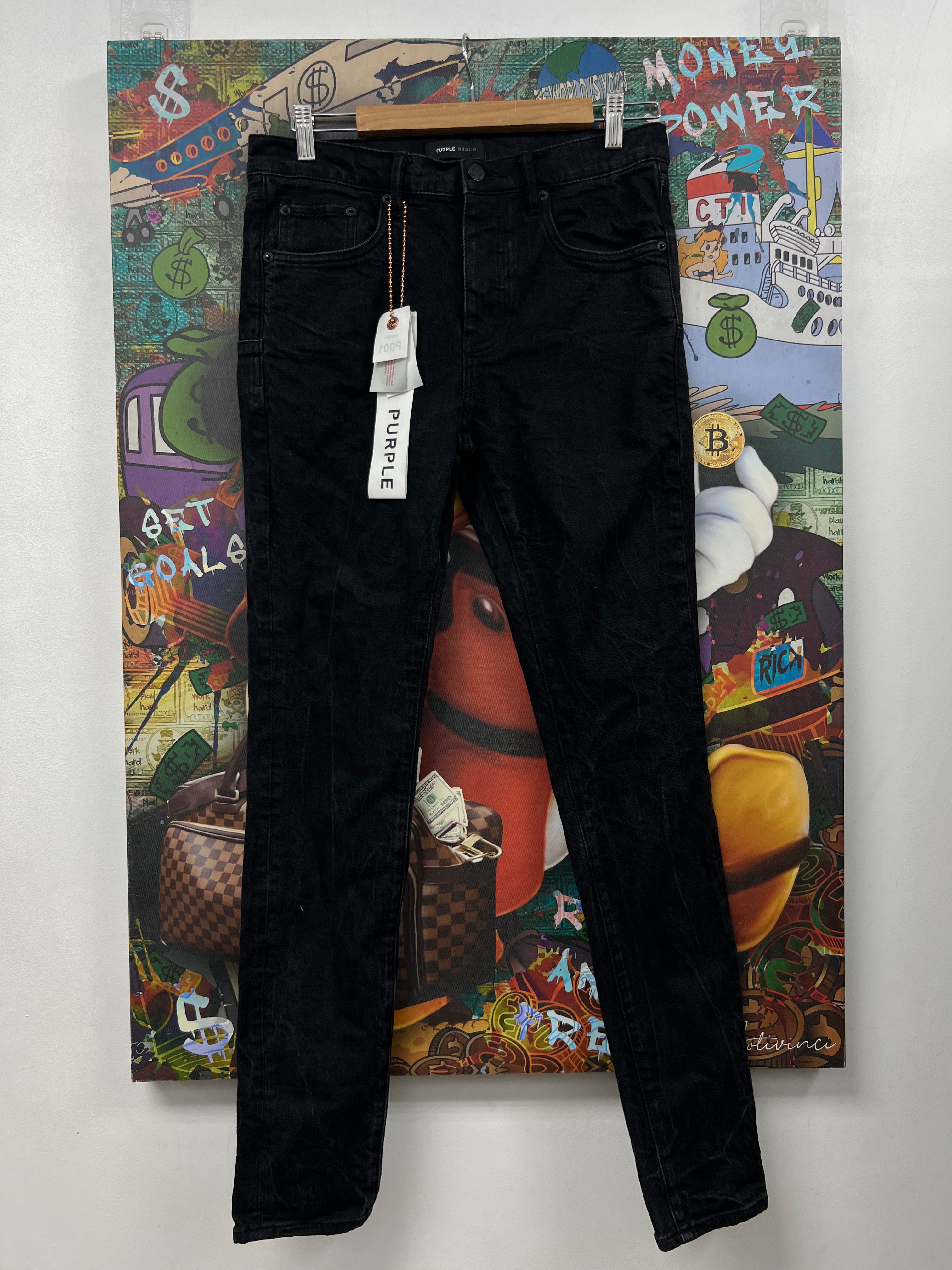 Purple Brand Black Wash Plain Jeans