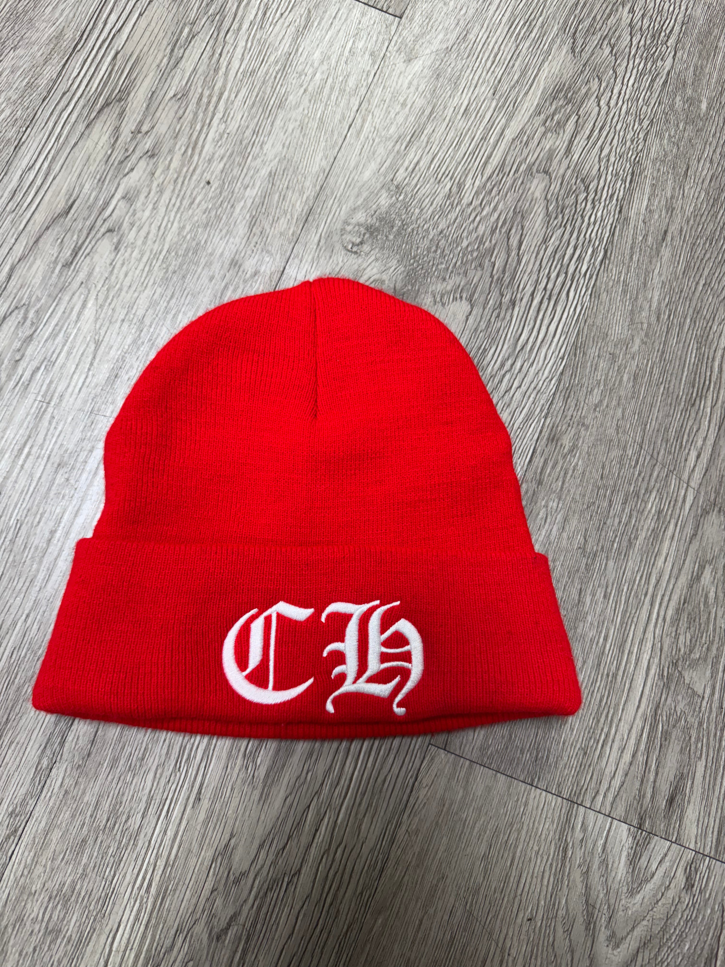 Chrome Hearts Red White CH Beanie