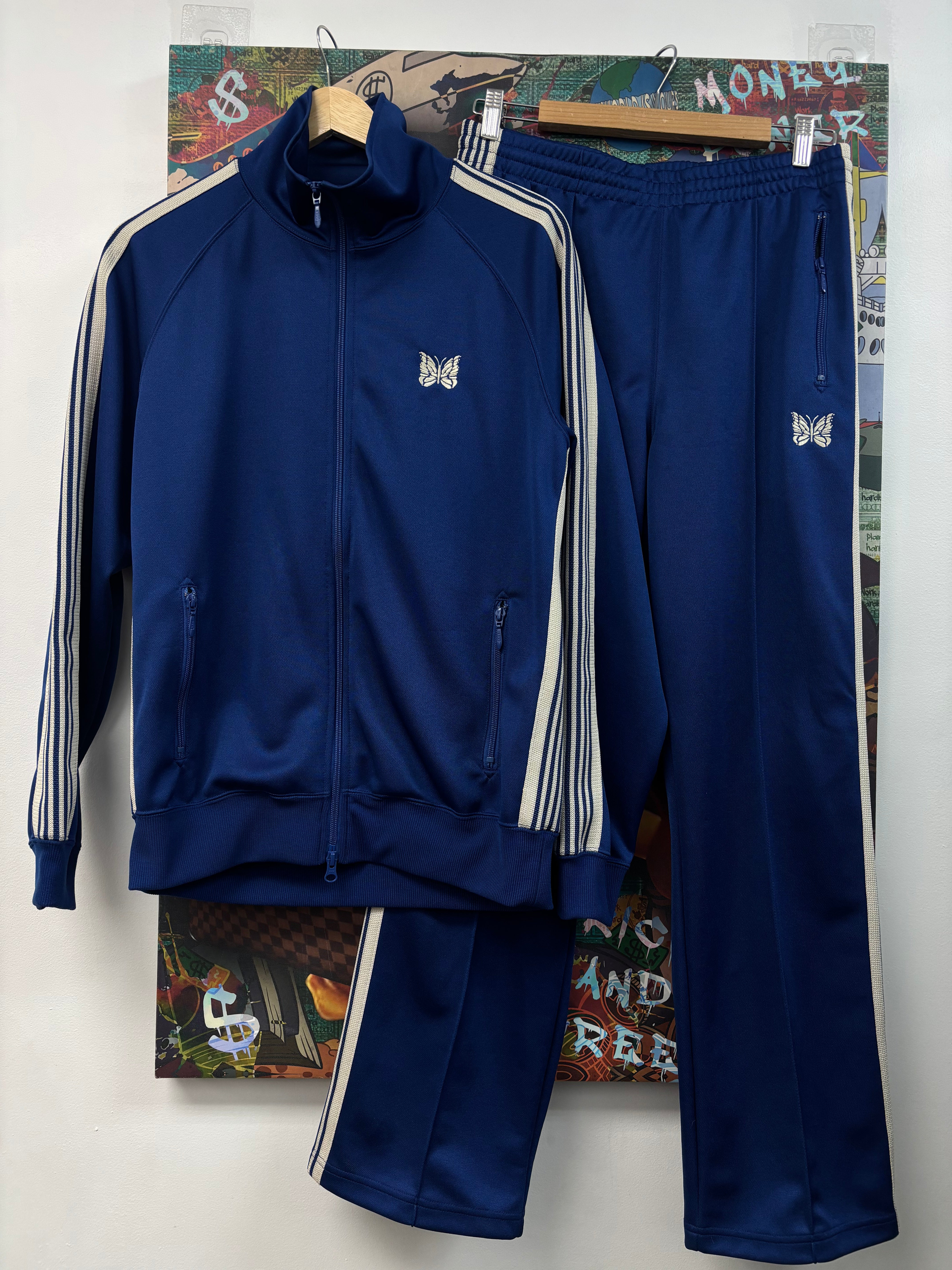 Needles Navy Stripe Track Suit