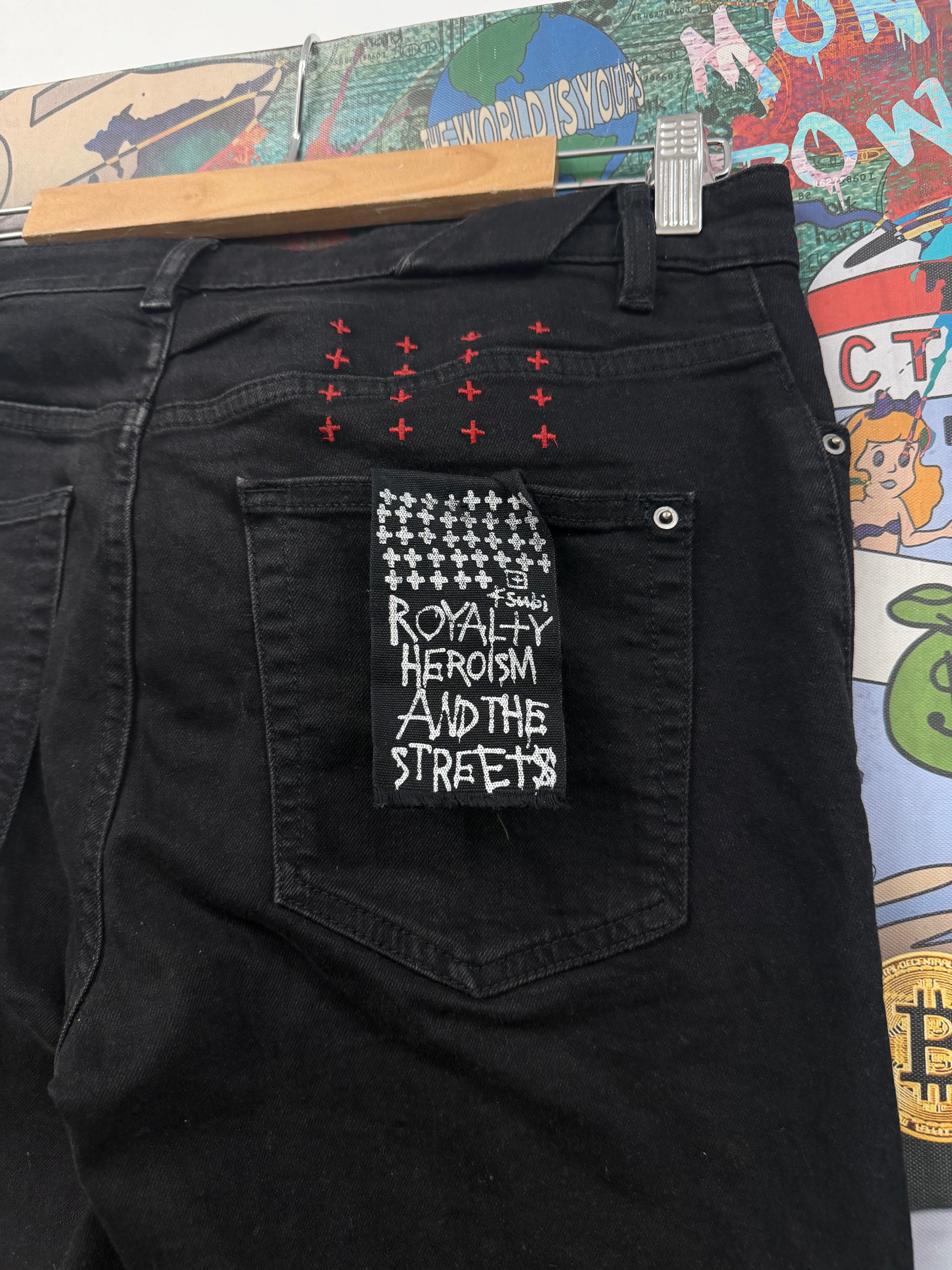 Ksubi Black Red Plain Jeans