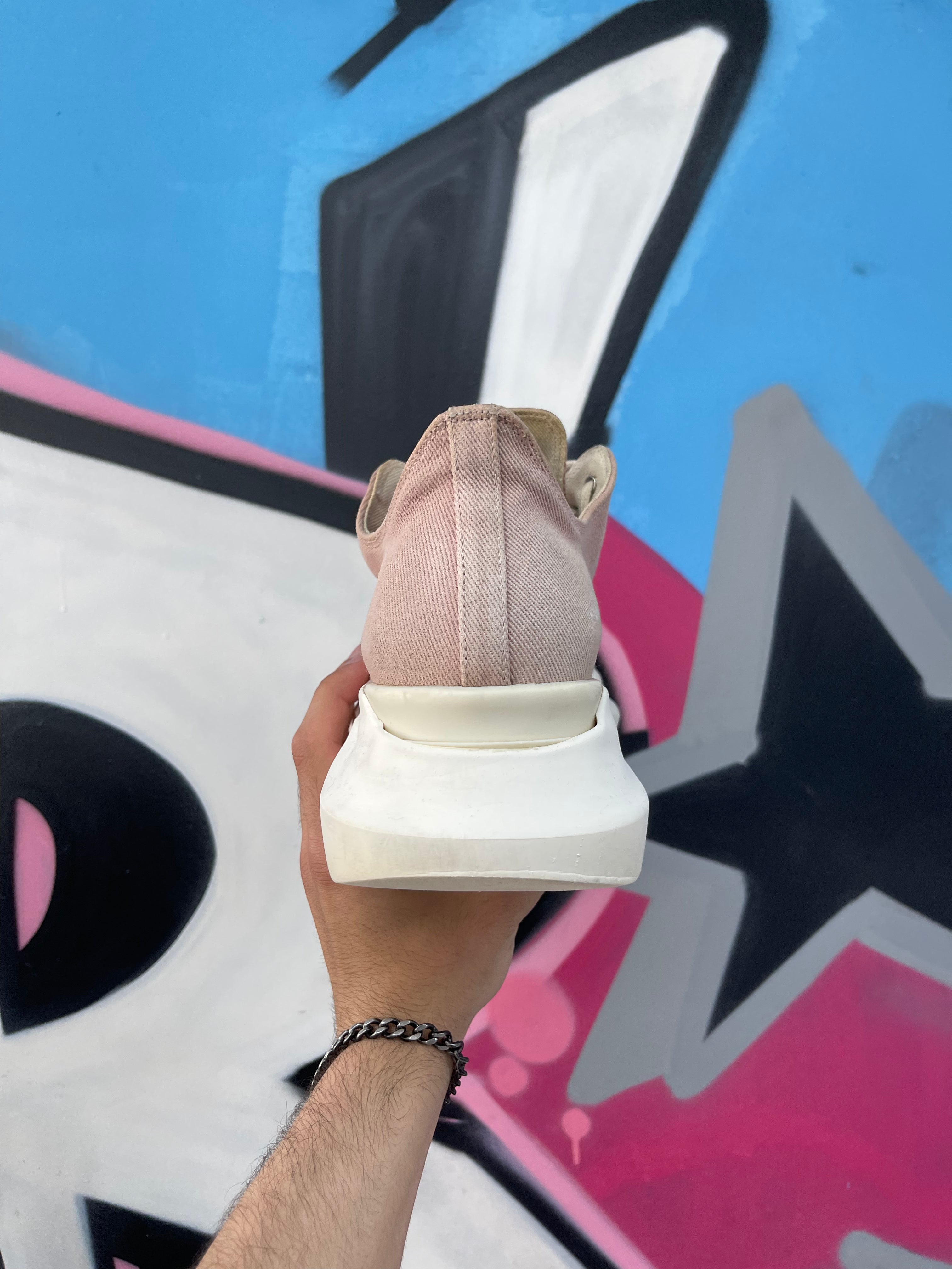 Rick Owens Drkshdws Abstract Faded Pink Sneakers