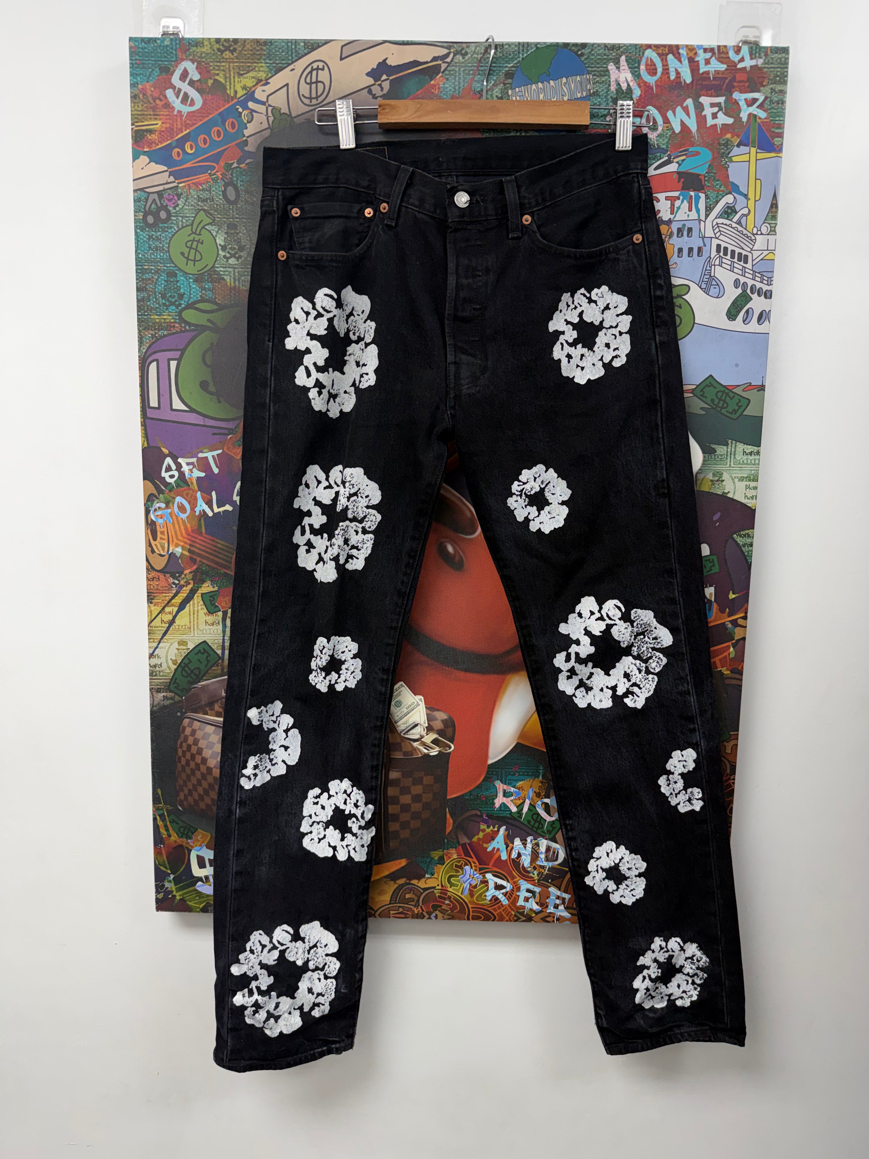 Denim Tears Black Cotton Wreath Jeans