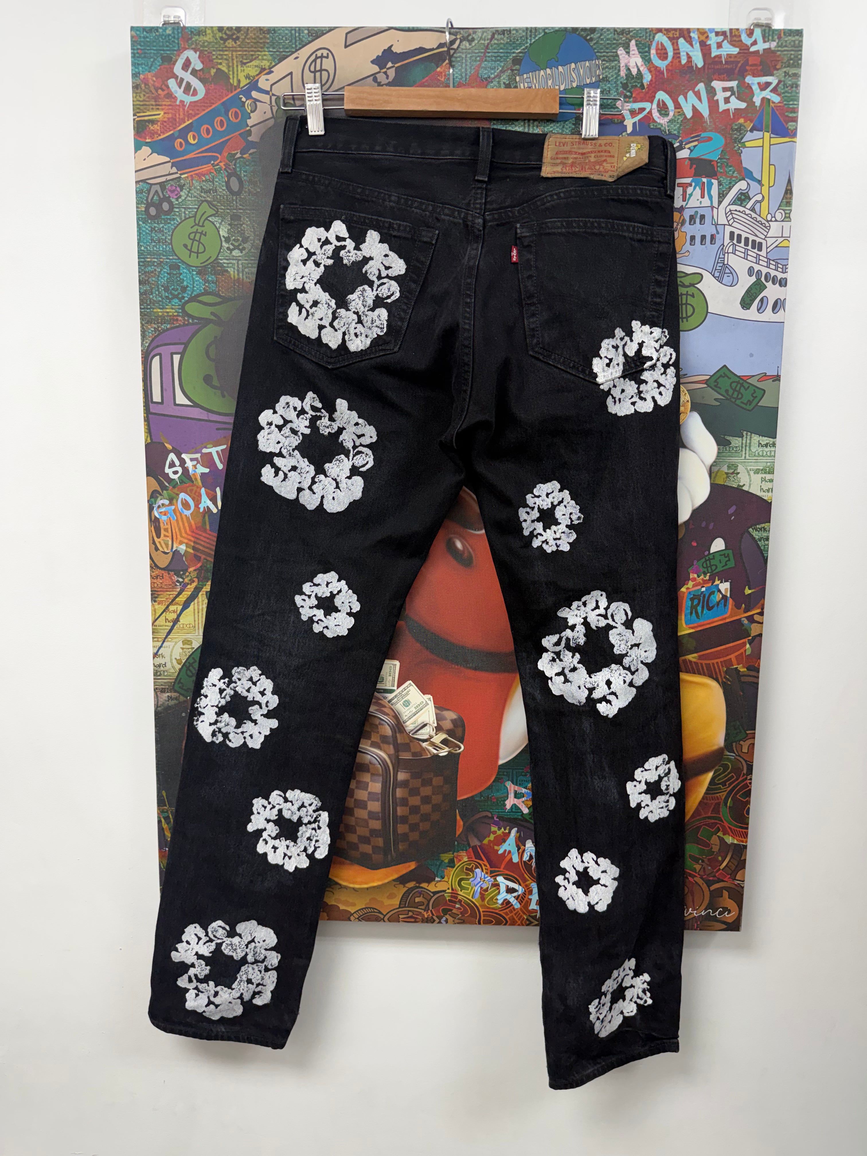 Denim Tears Black Cotton Wreath Jeans