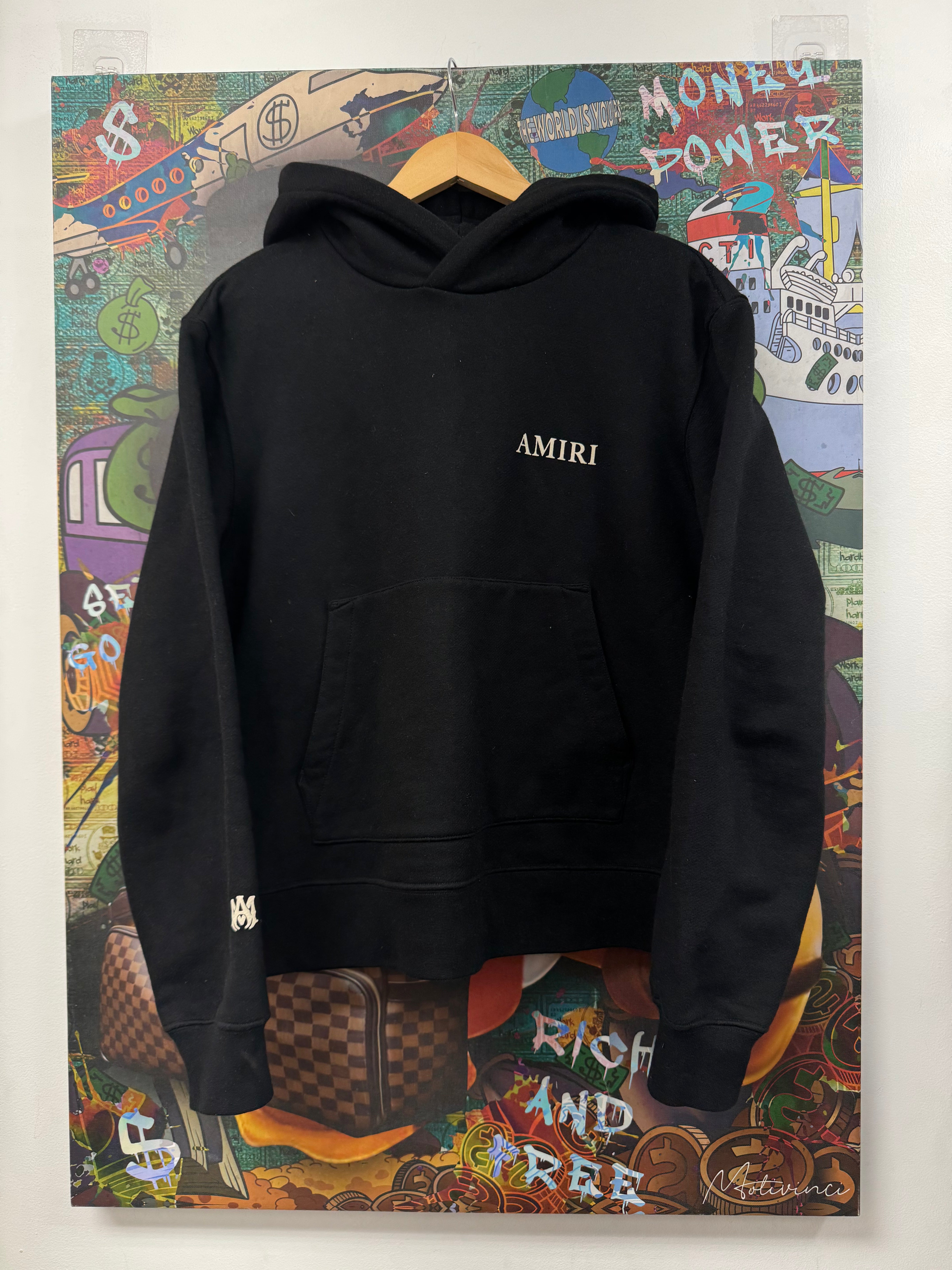 Amiri Black Cream Puff Hoodie
