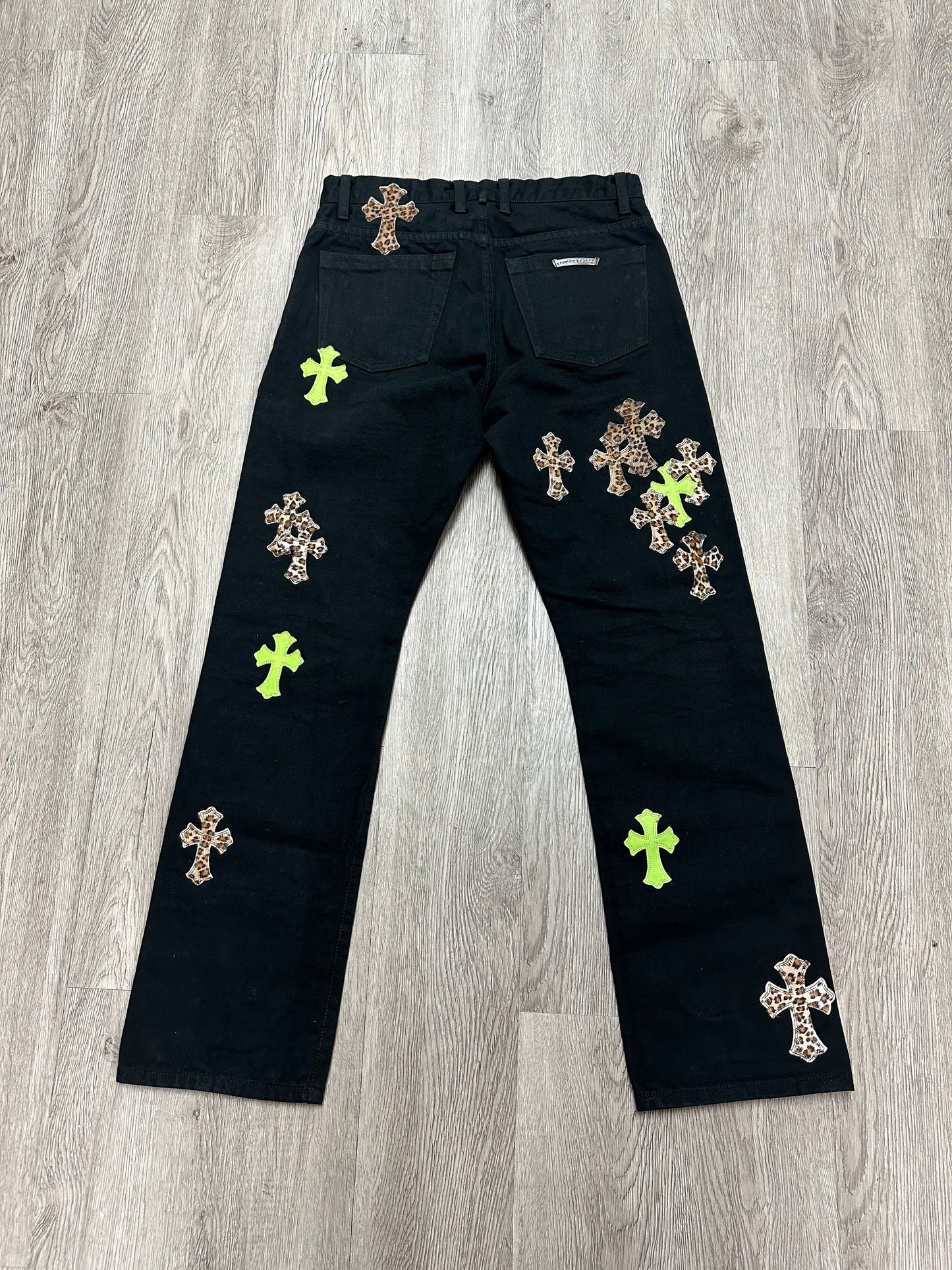 Chrome Hearts Cheetah Green Cross Patch Jeans Used 31 N/A