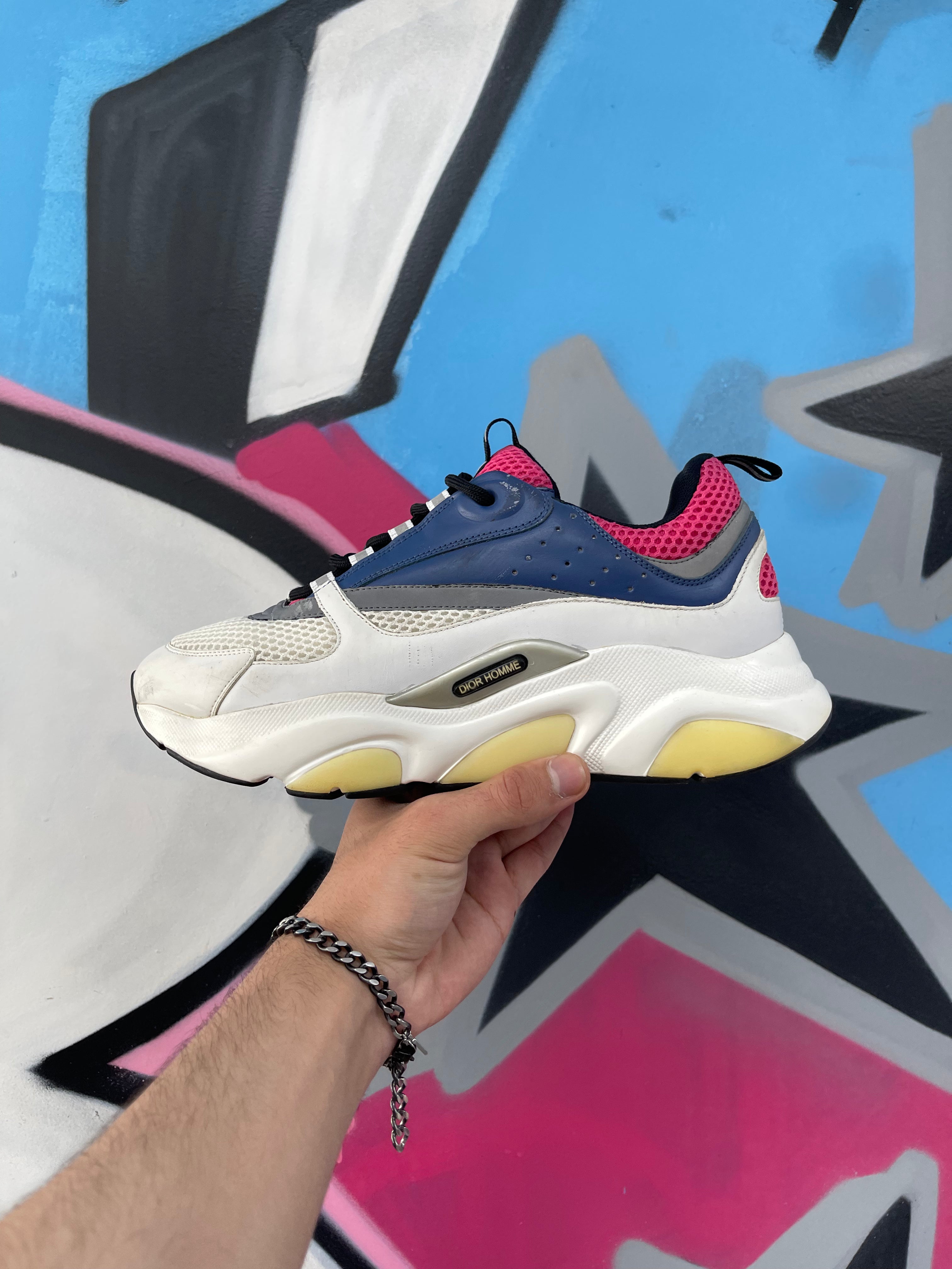 Dior Navy Pink B22 Homme Sneakers