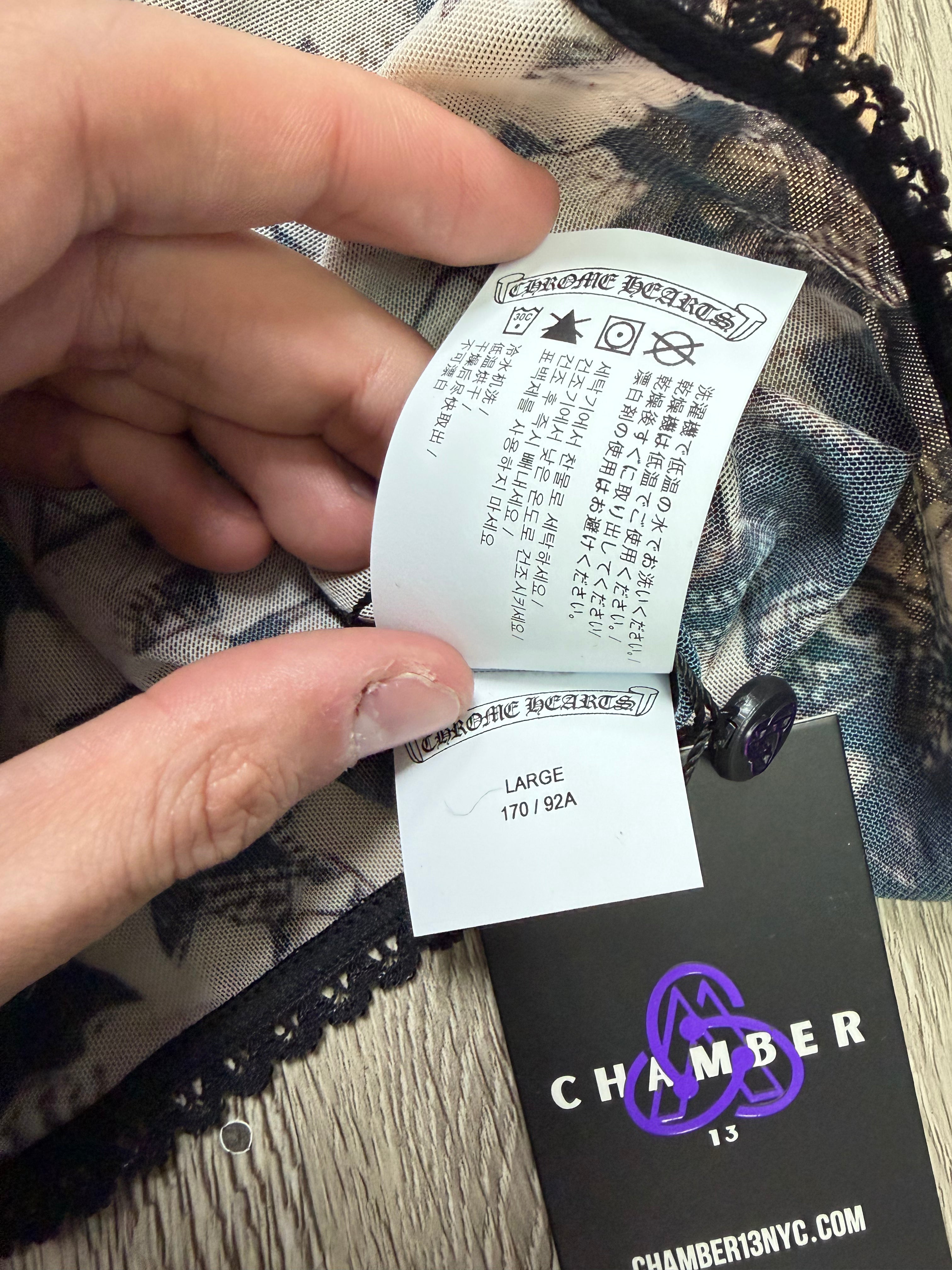 Chrome Hearts Waterfall Cross Print Mesh Dress