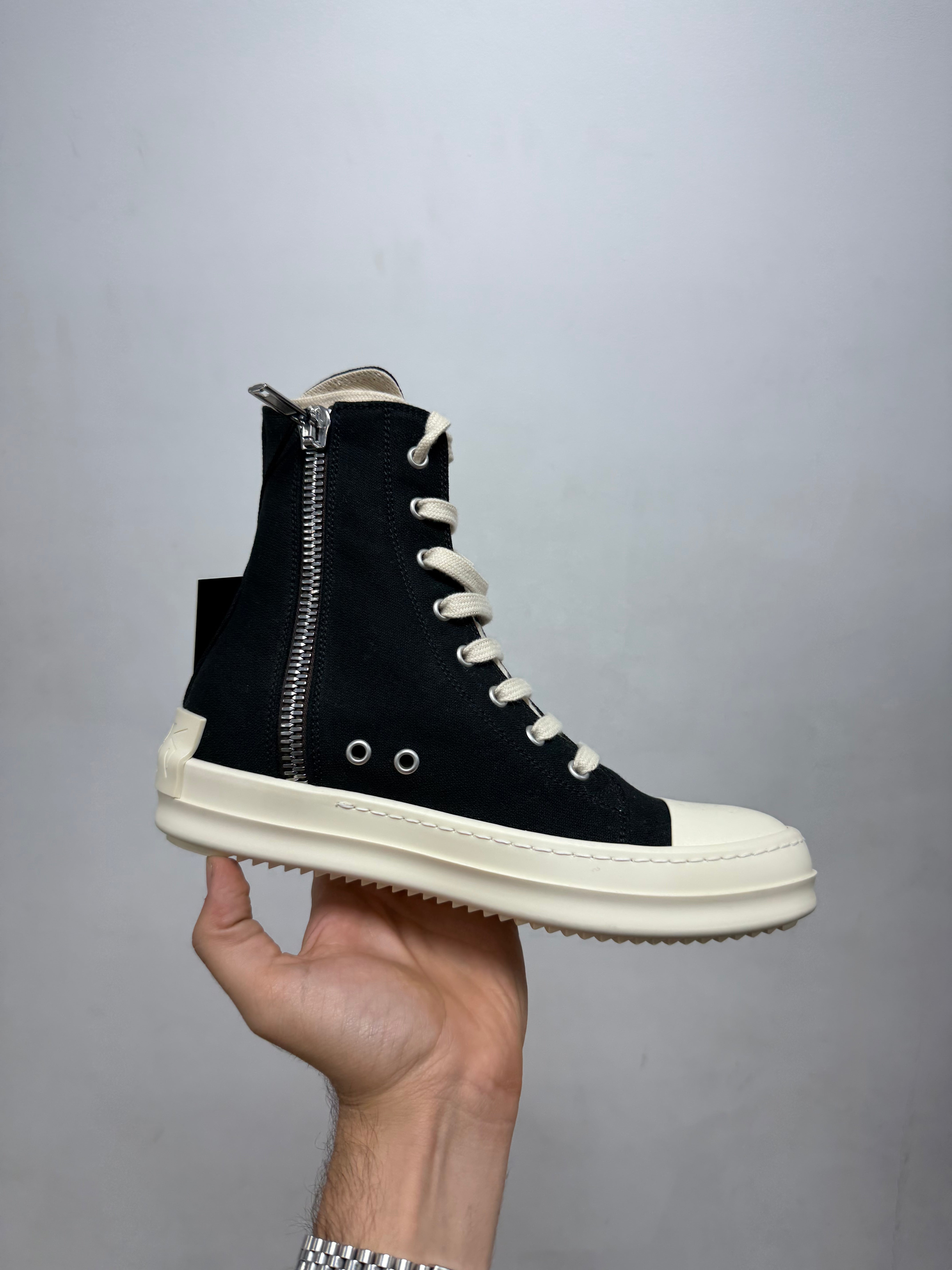 Rick Owens Black & Milk DRKSHDW Porterville Ramone High Sneakers