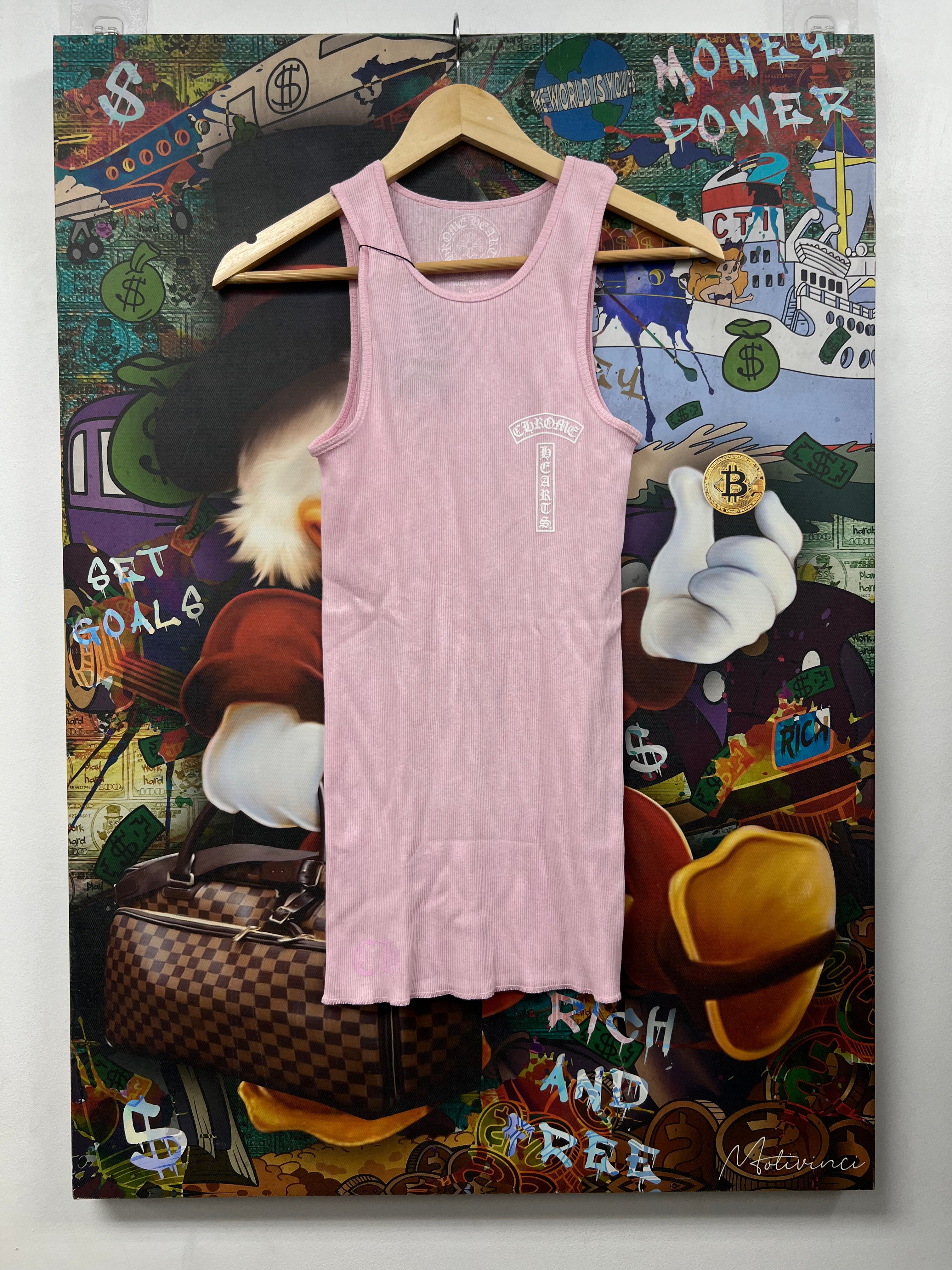 Chrome Hearts Pink Large Cross Tank Top
