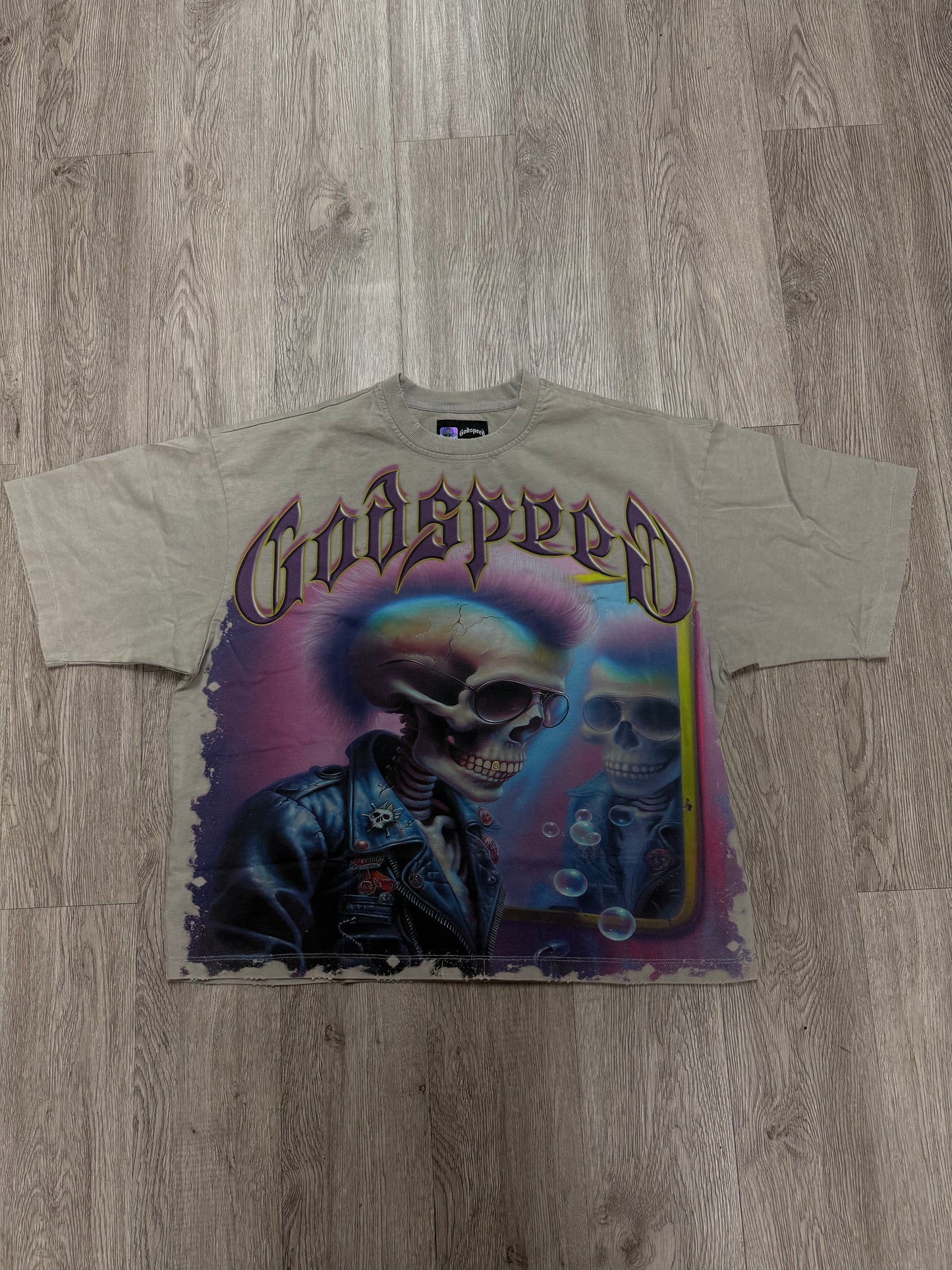 Godspeed Man In The Mirror Tee Stone Grey