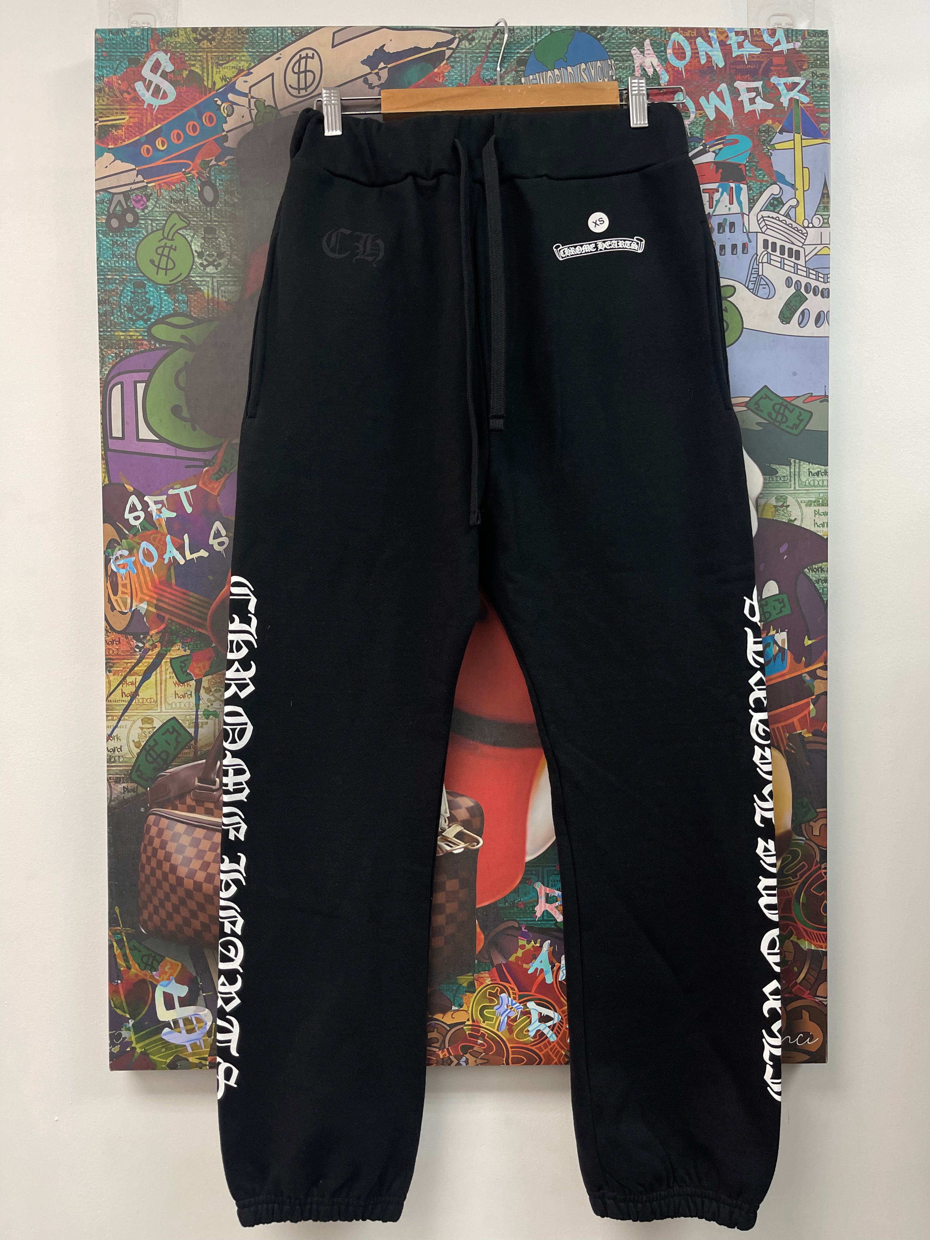Chrome Hearts Black Scroll Logo Sweats