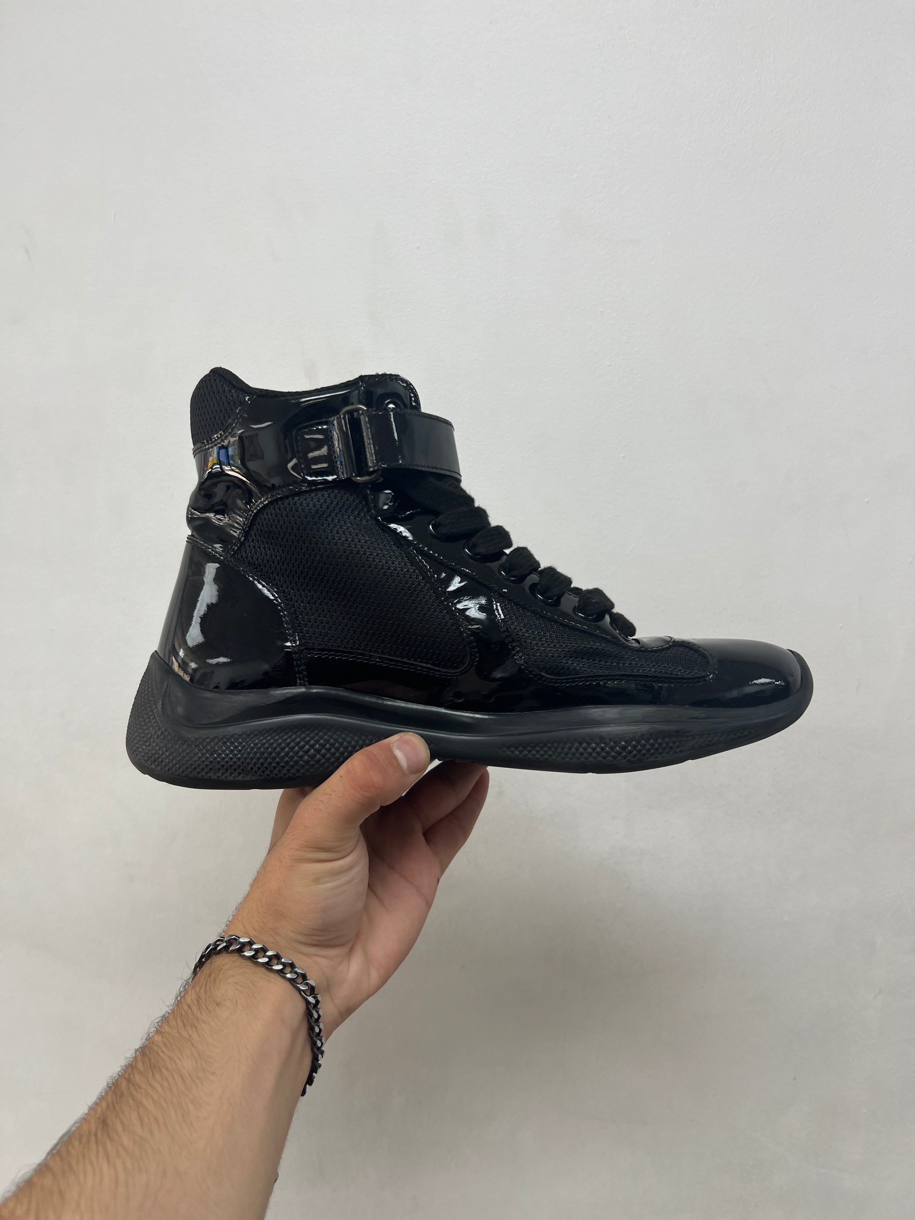 Prada Triple Black High Cups Sneakers