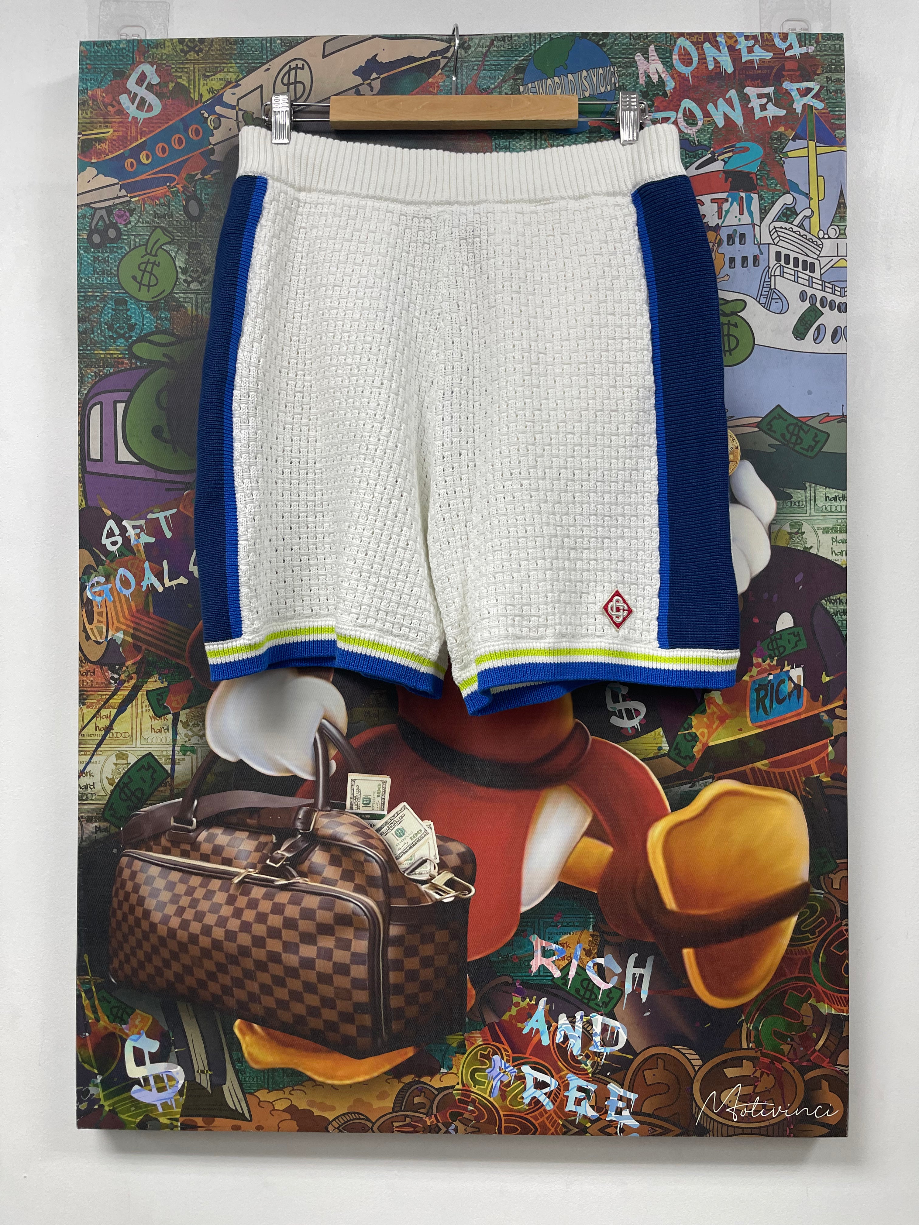 Casablanca Blue White Crochet Shorts