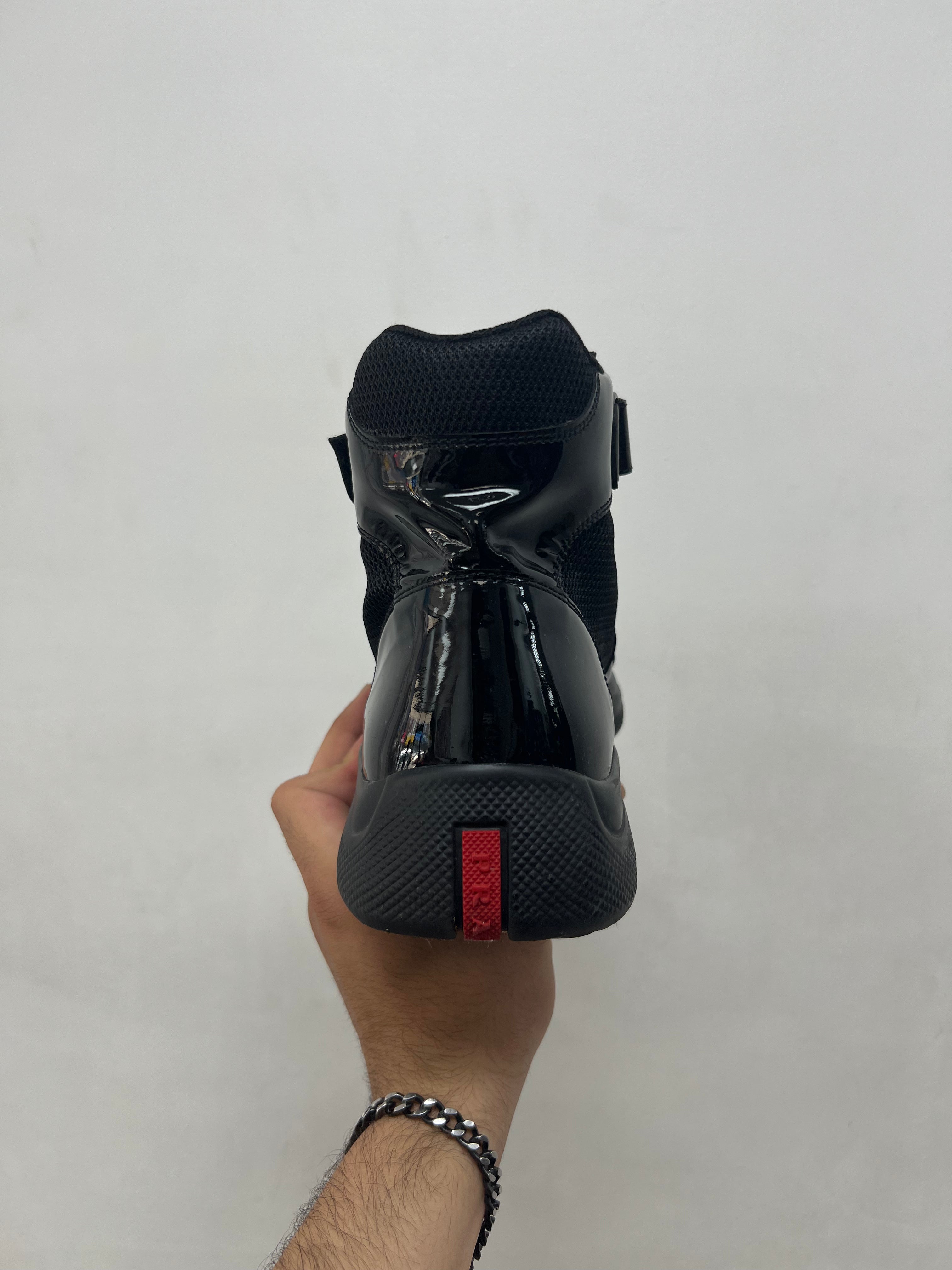 Prada Triple Black High Cups Sneakers