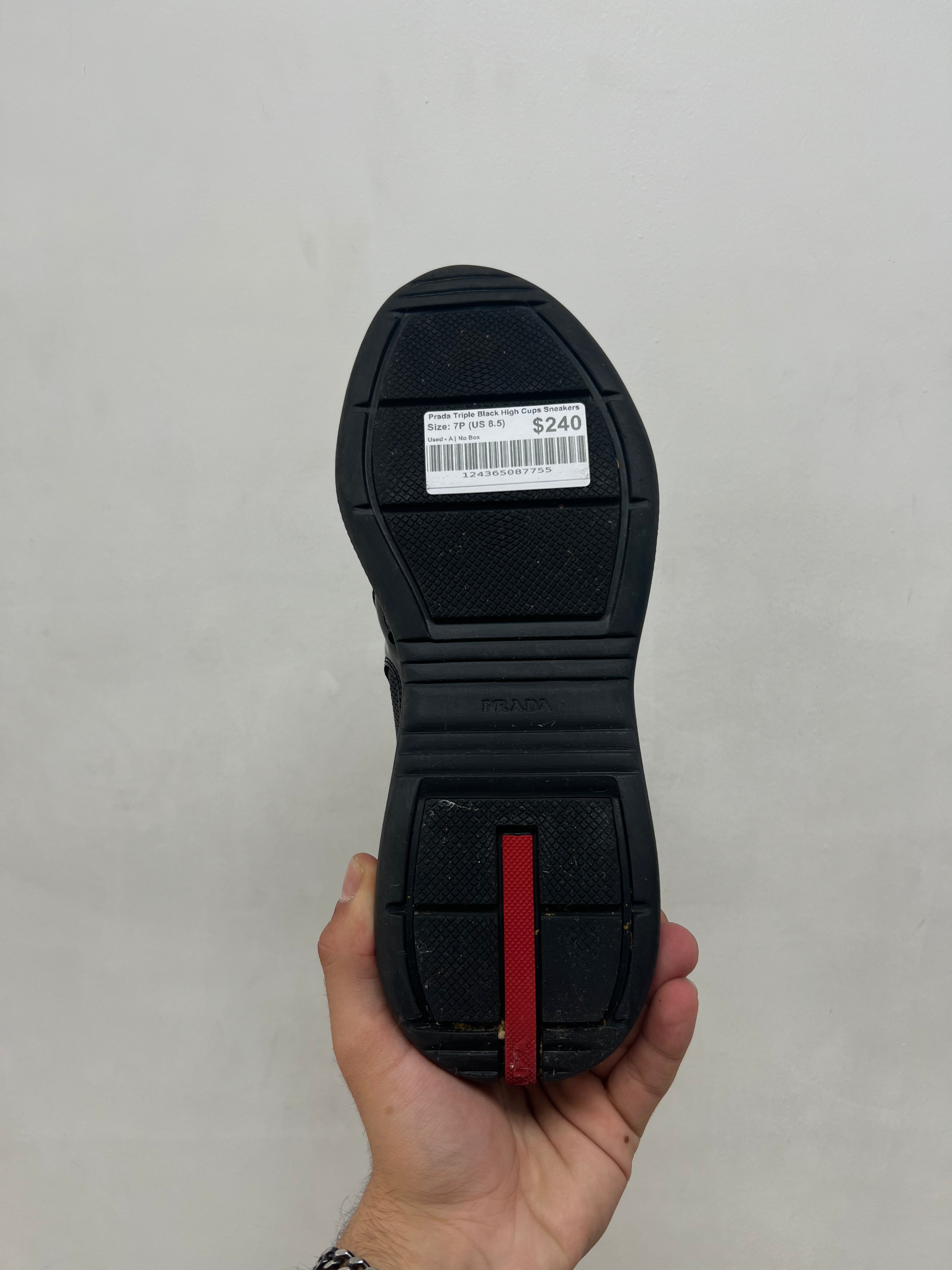 Prada Triple Black High Cups Sneakers