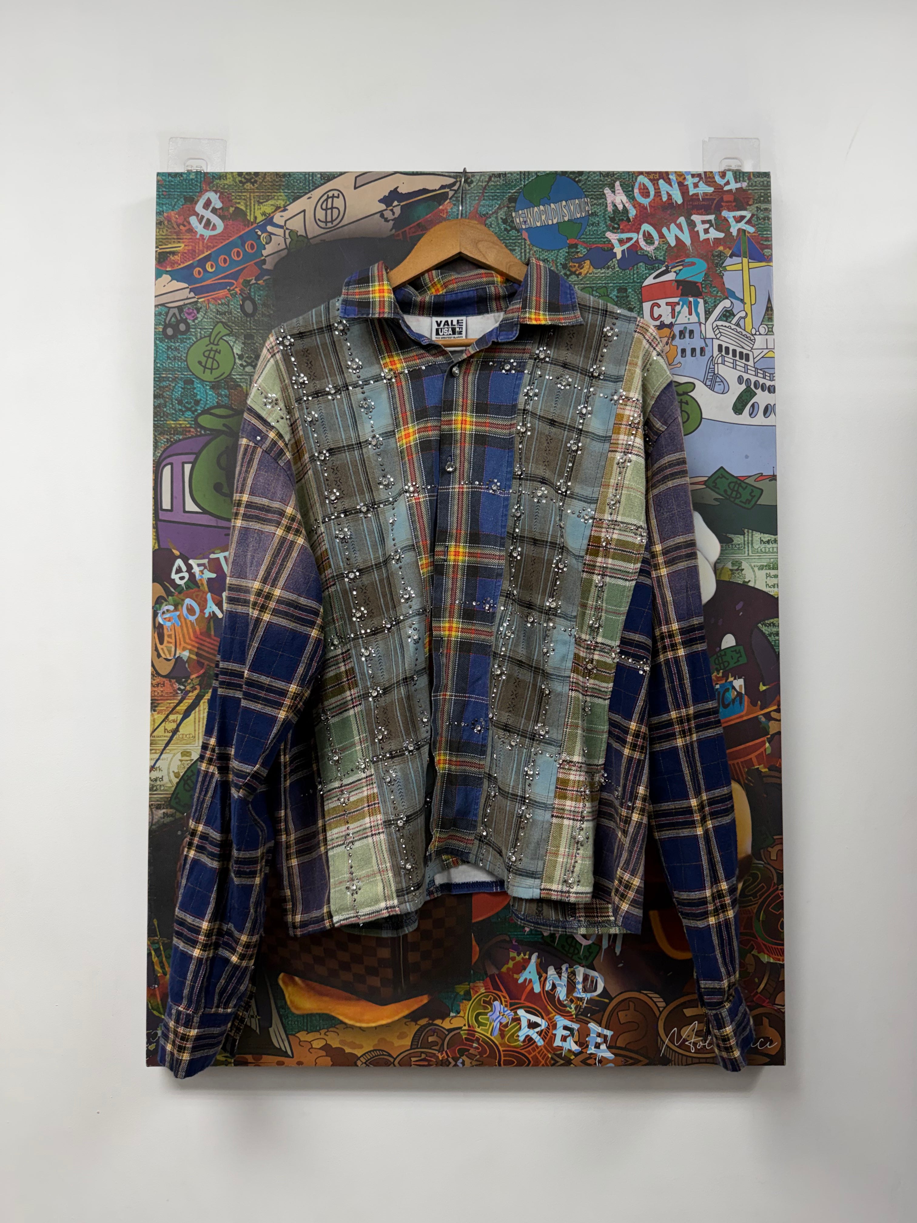 Vale Multi Rhinestone Flannel