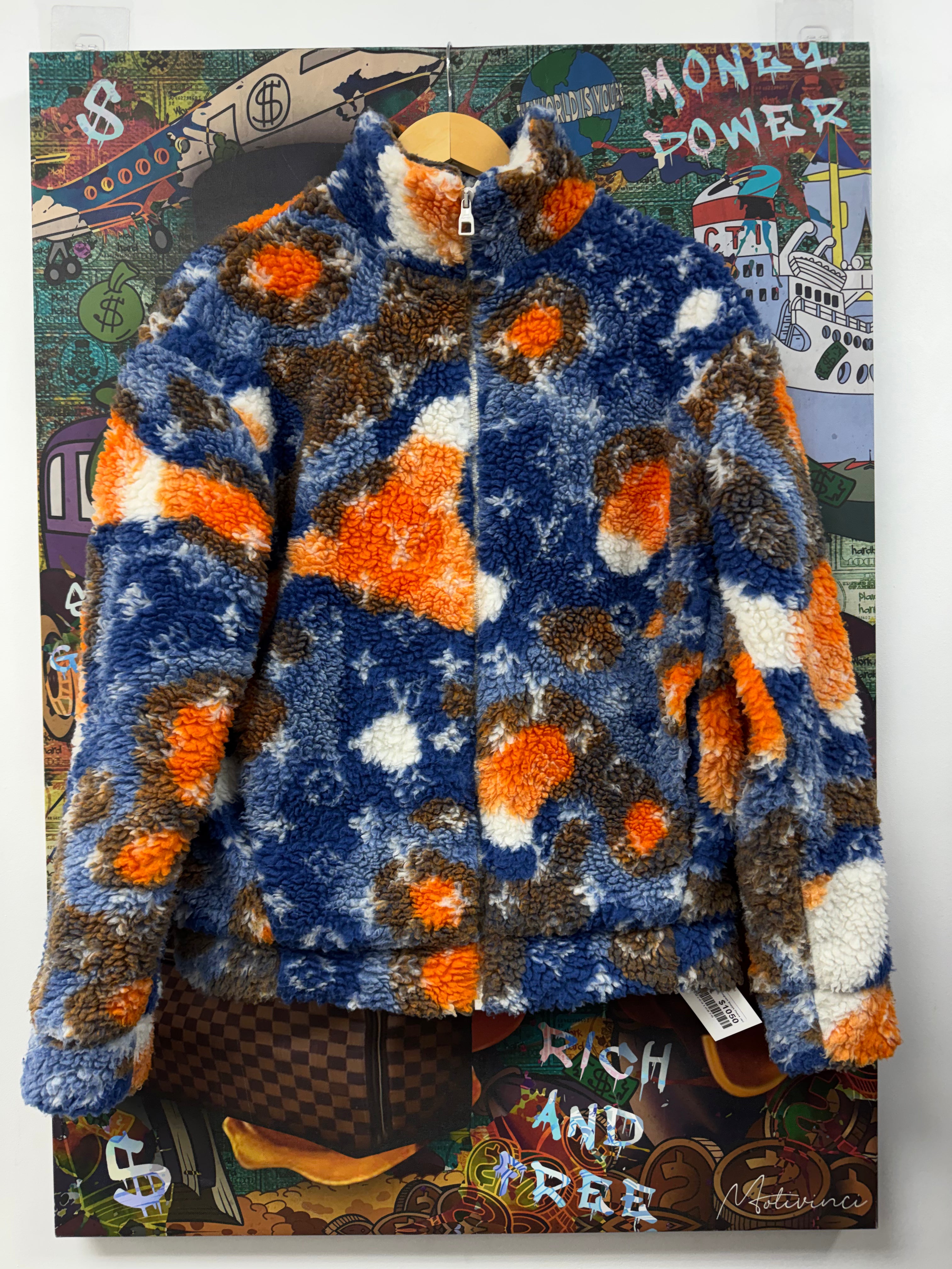 Louis Vuitton Blue Orange Monogram Sherpa Fleece Jacket