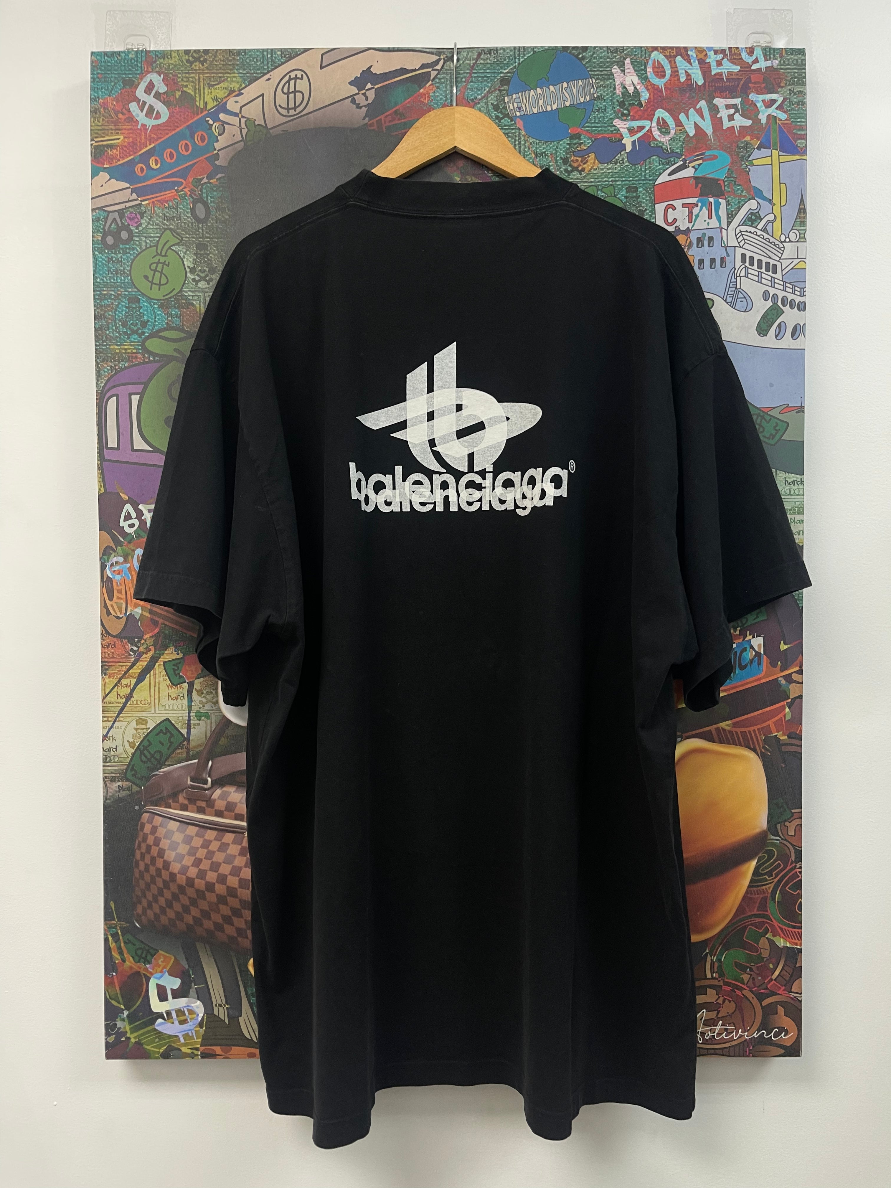Balenciaga Black Wash BB Logo Tee