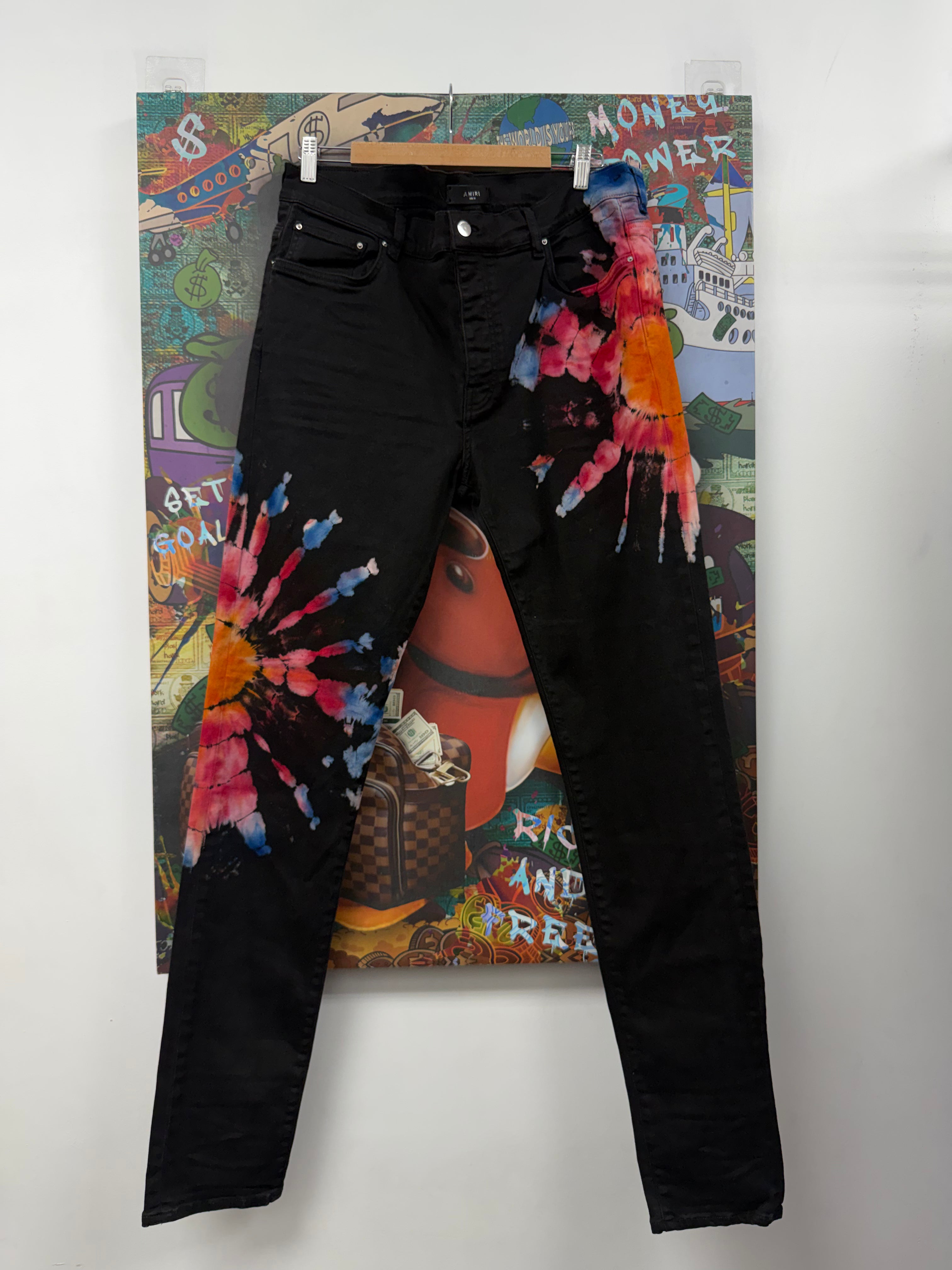 Amiri Black Tie Dye Jeans