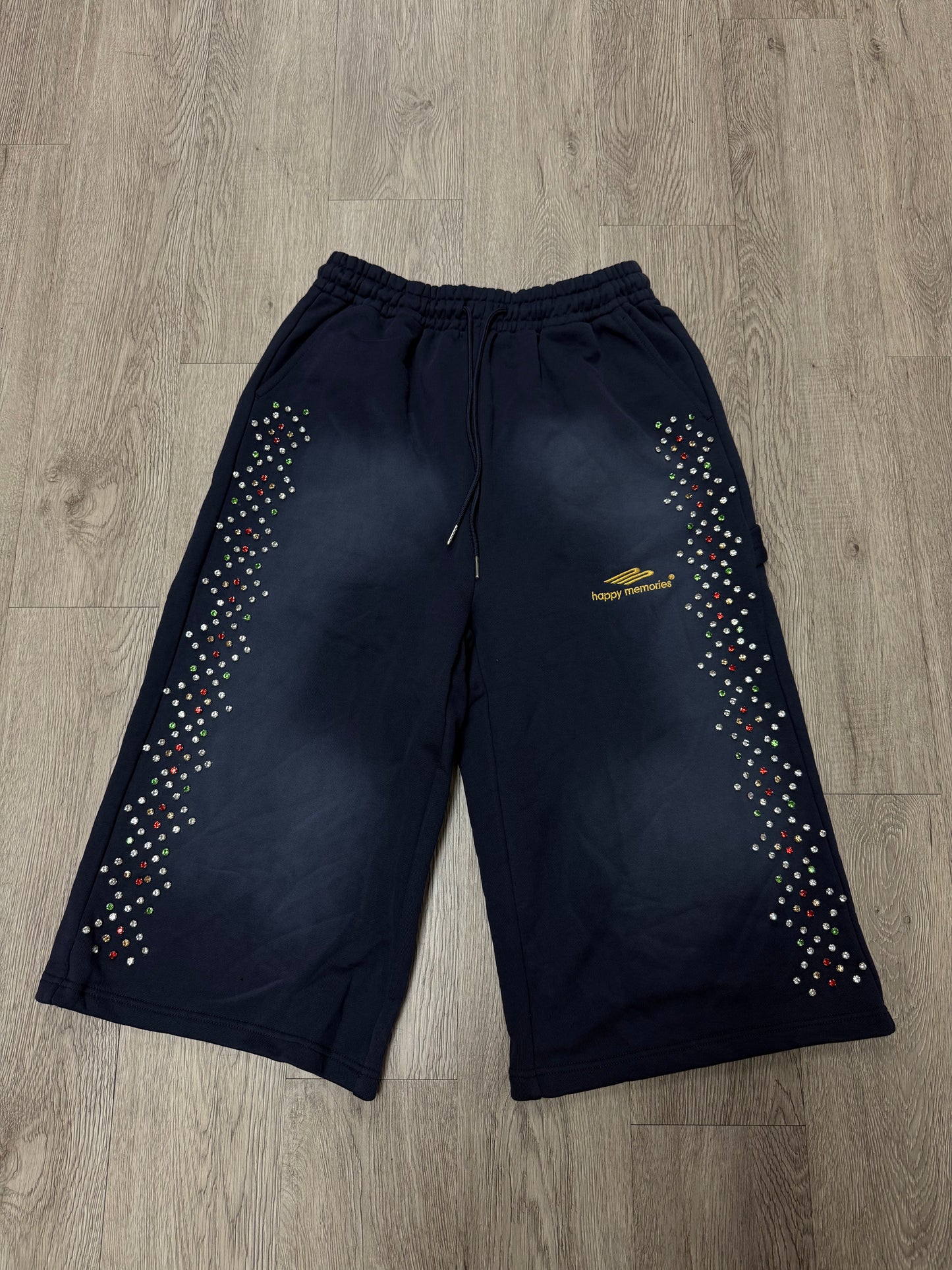 HMDD Navy Crystal Long Shorts New With Tags