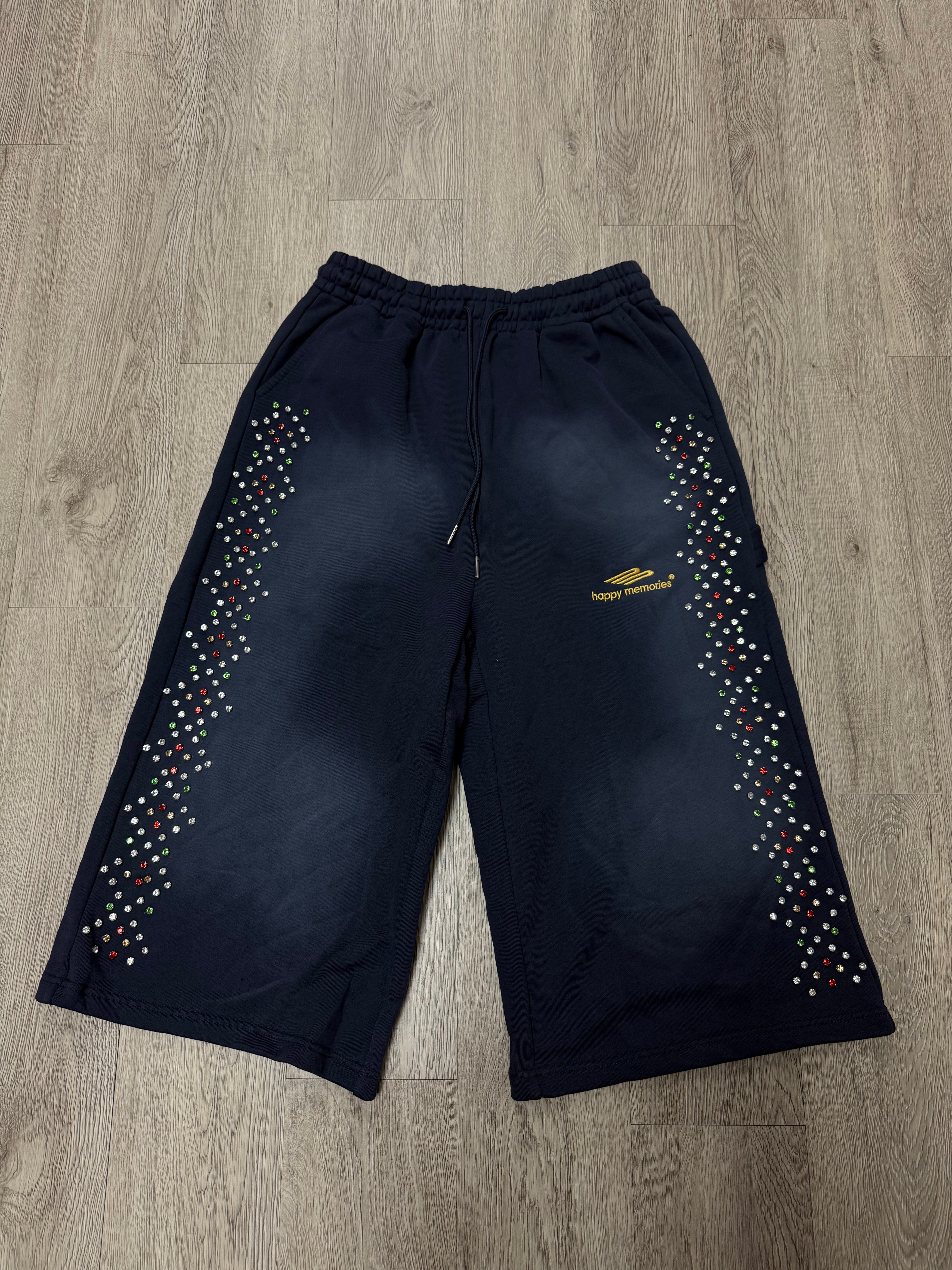 HMDD Navy Crystal Long Shorts New With Tags