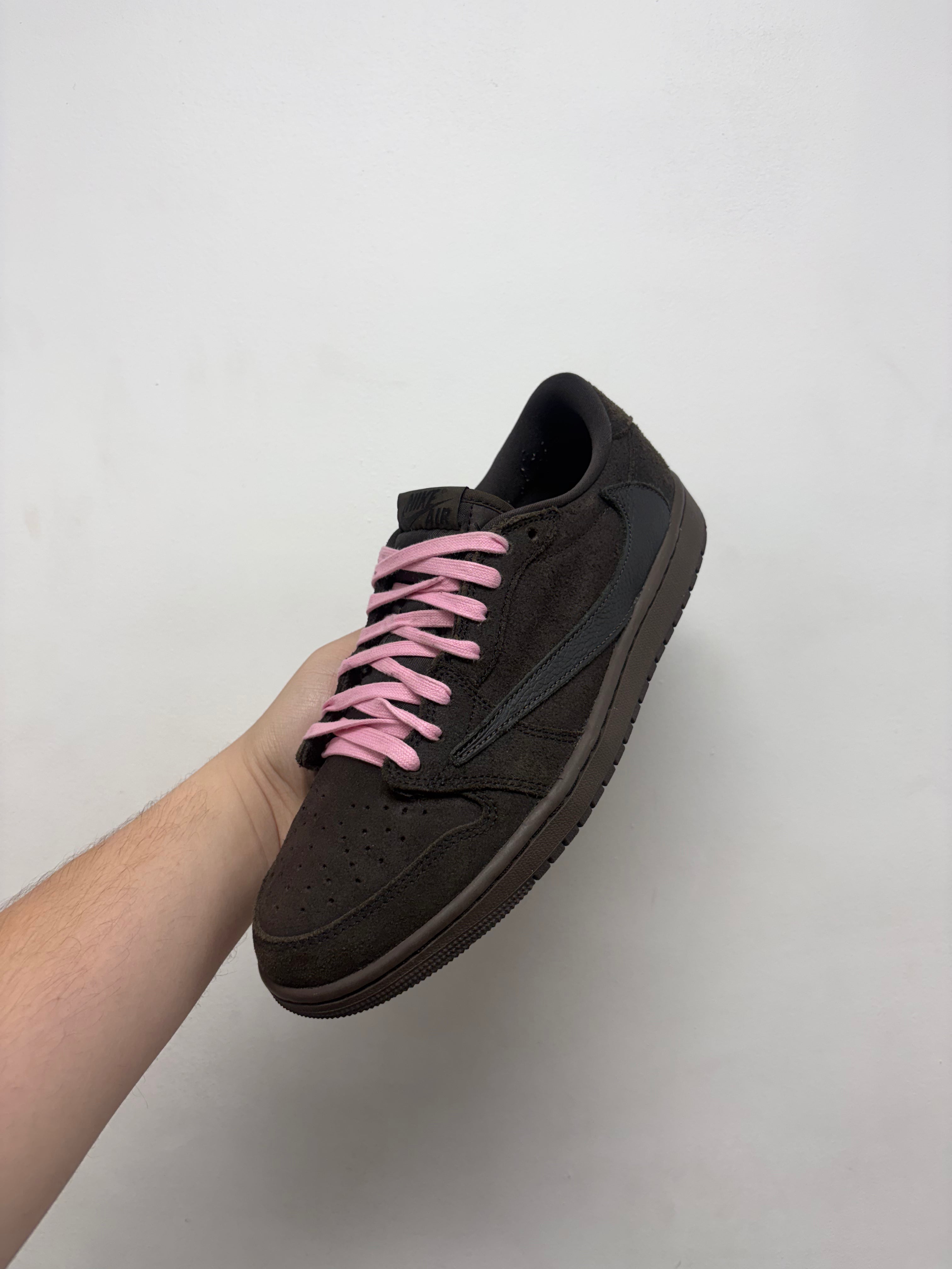 Jordan 1 Low Travis Scott Brown Velvet Sneakers