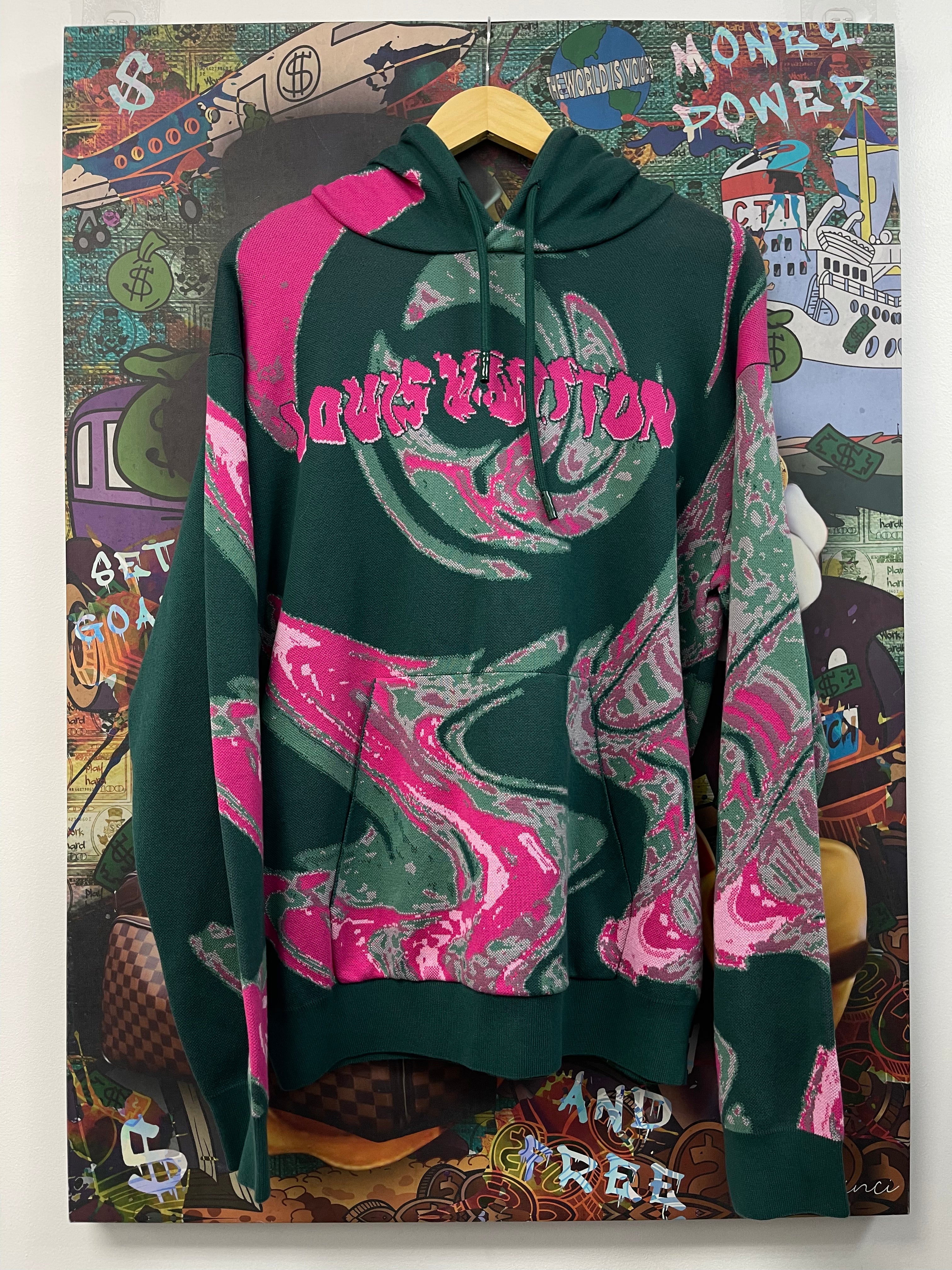 Louis Vuitton Graphic Green Pink Hoodie